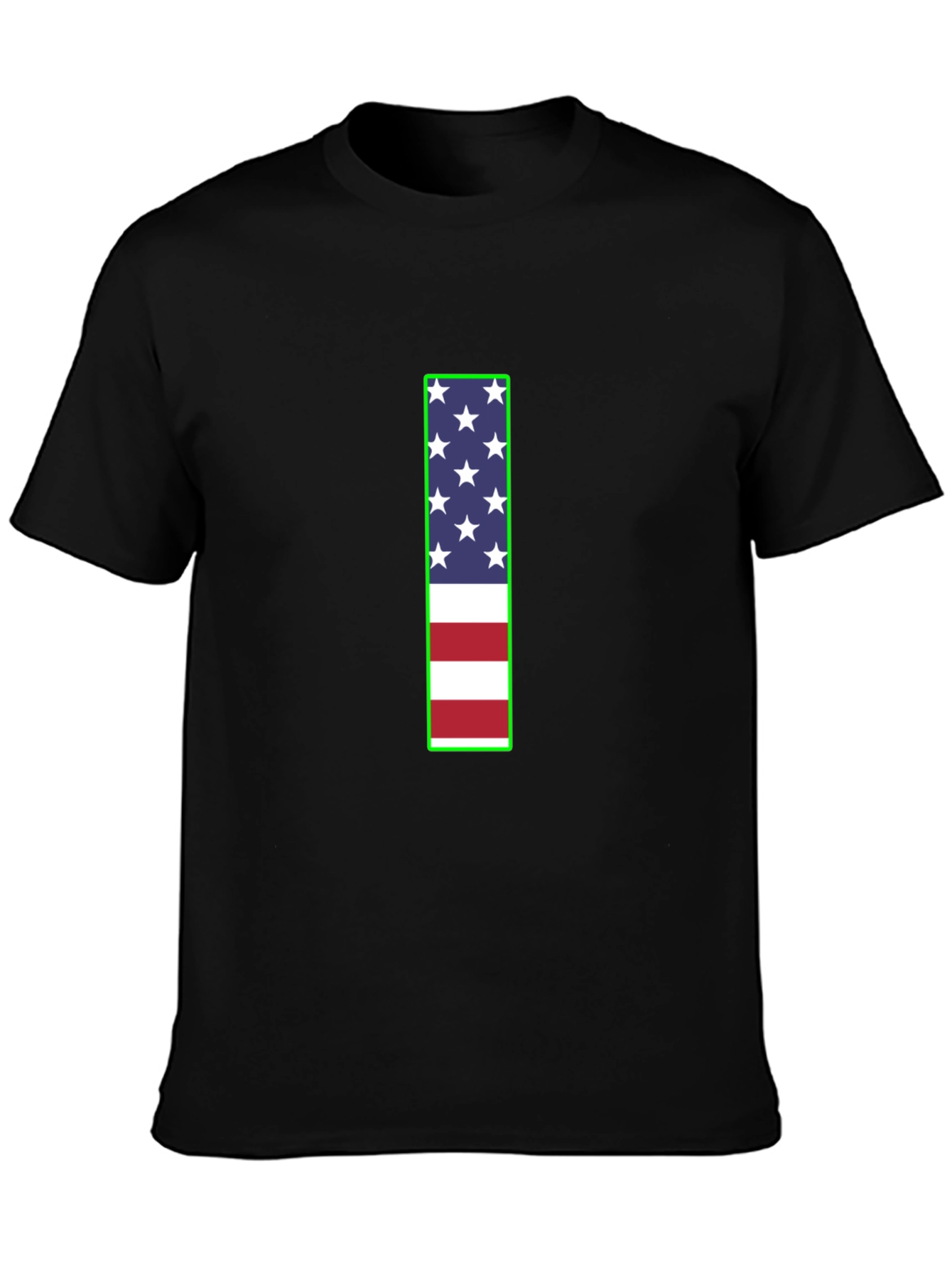 Camiseta Negra con Diseño Bandera Americana