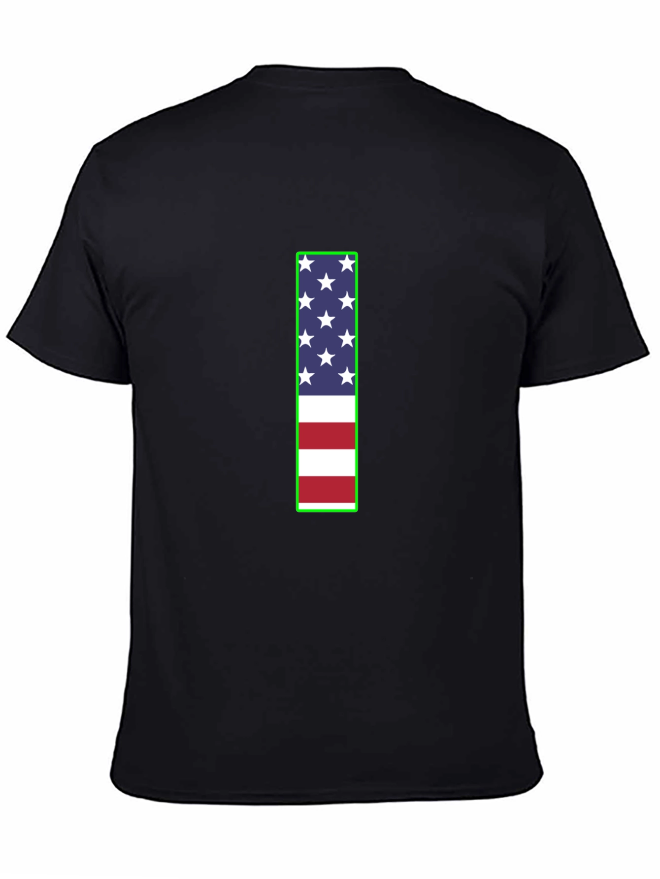 Camiseta Negra con Diseño Bandera Americana