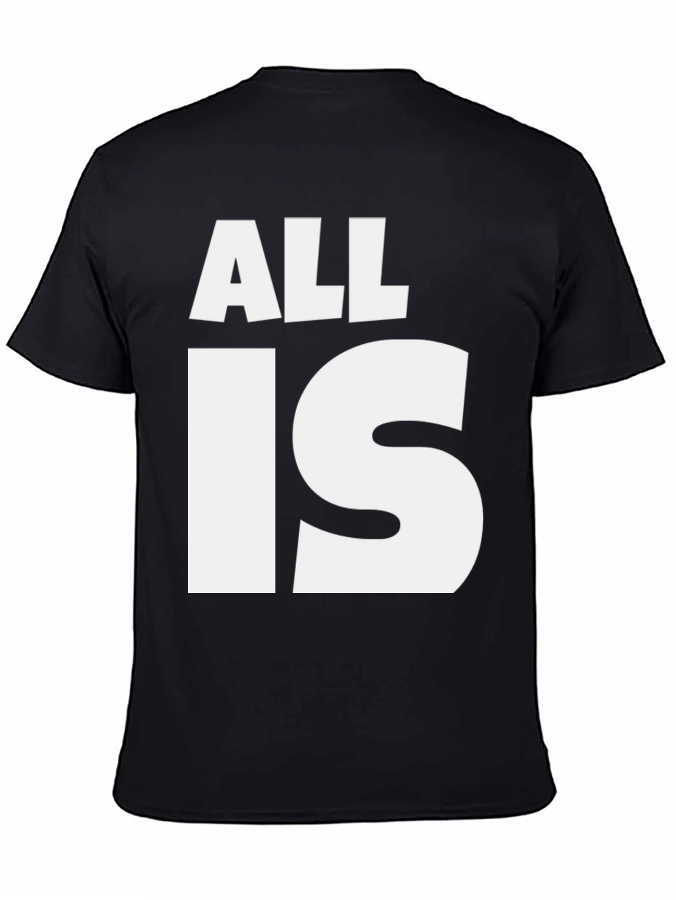 Camiseta Negra con Texto ALL IS
