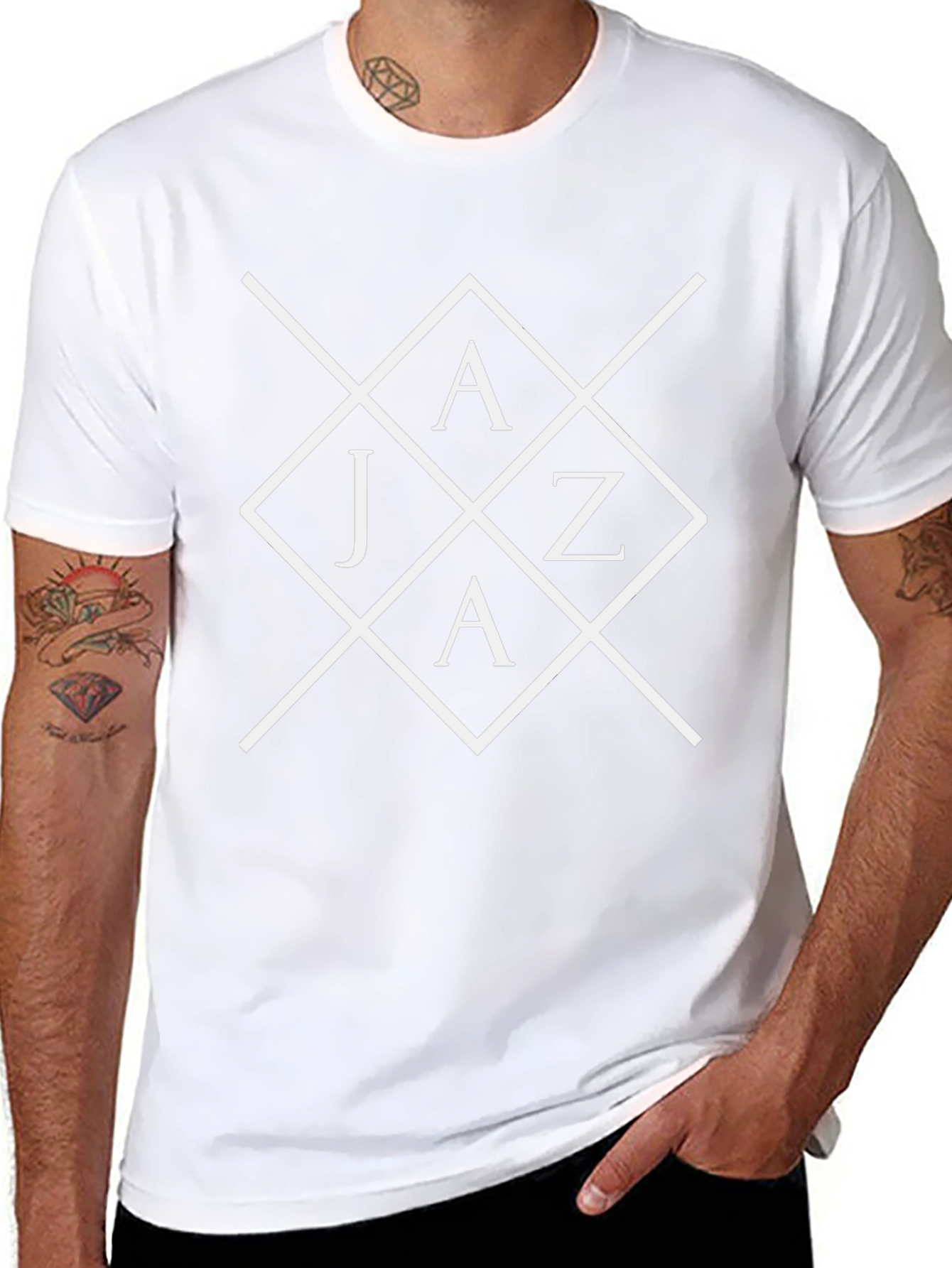 Camiseta Negra con Diseño Abstracto JAZA