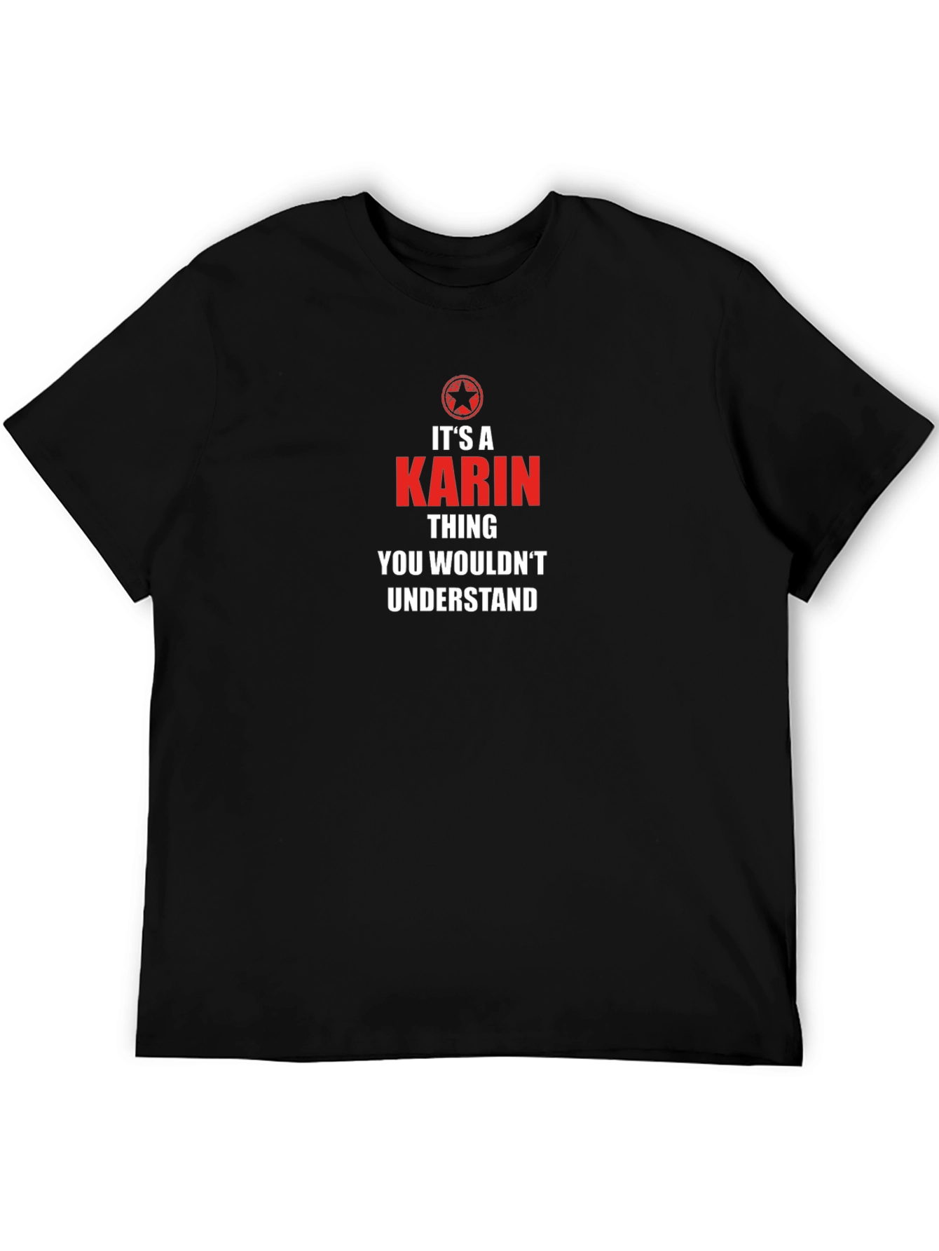 Camiseta Negra Karin Thing con Diseño Gráfico Unisex