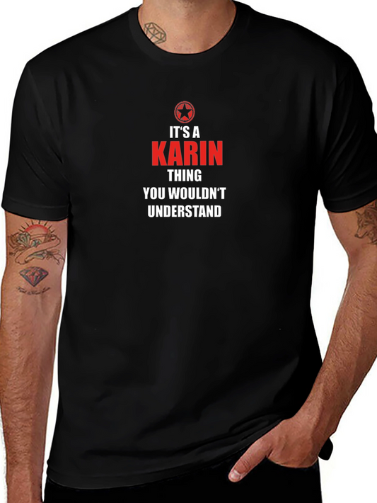 Camiseta Negra Karin Thing con Diseño Gráfico Unisex