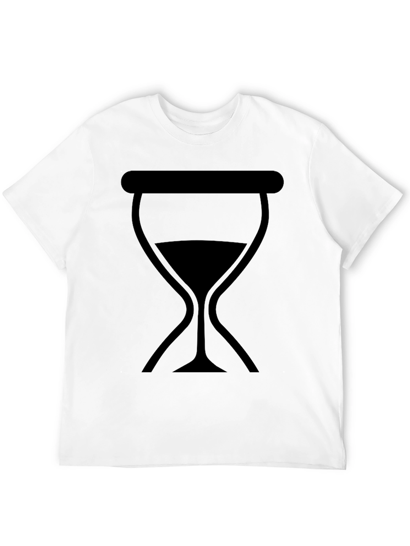 Camiseta Negra Unisex con Diseño de Reloj de Arena