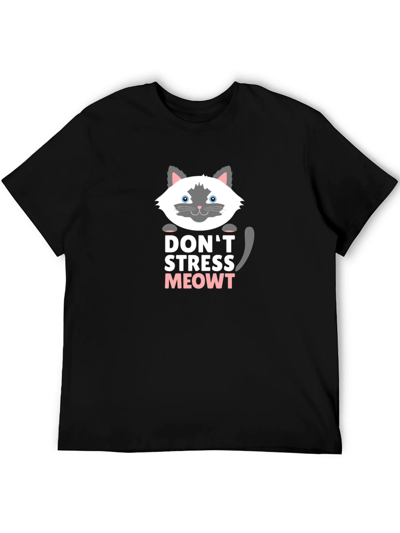 Camiseta Negra Dont Stress Meowt