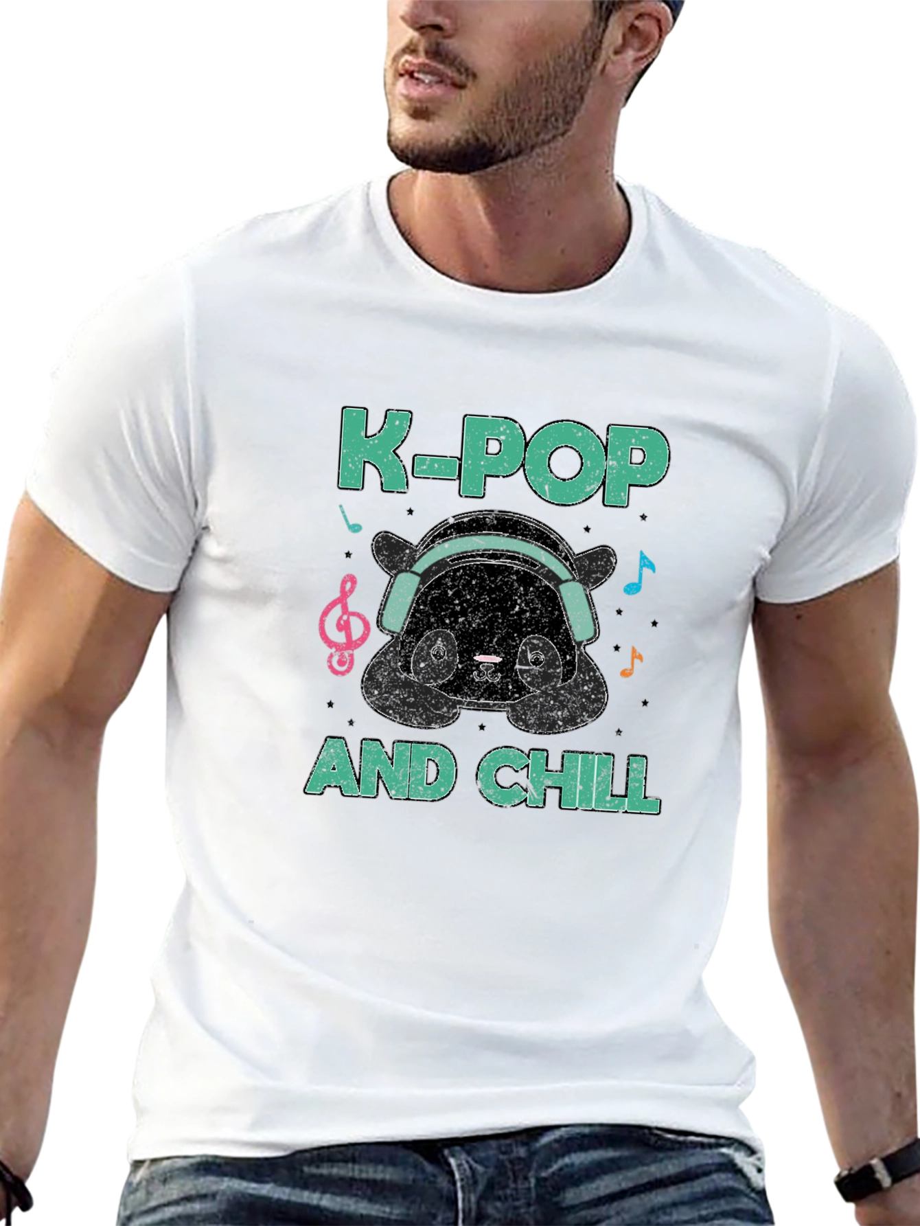 Camiseta Hombre K-Pop and Chill Panda