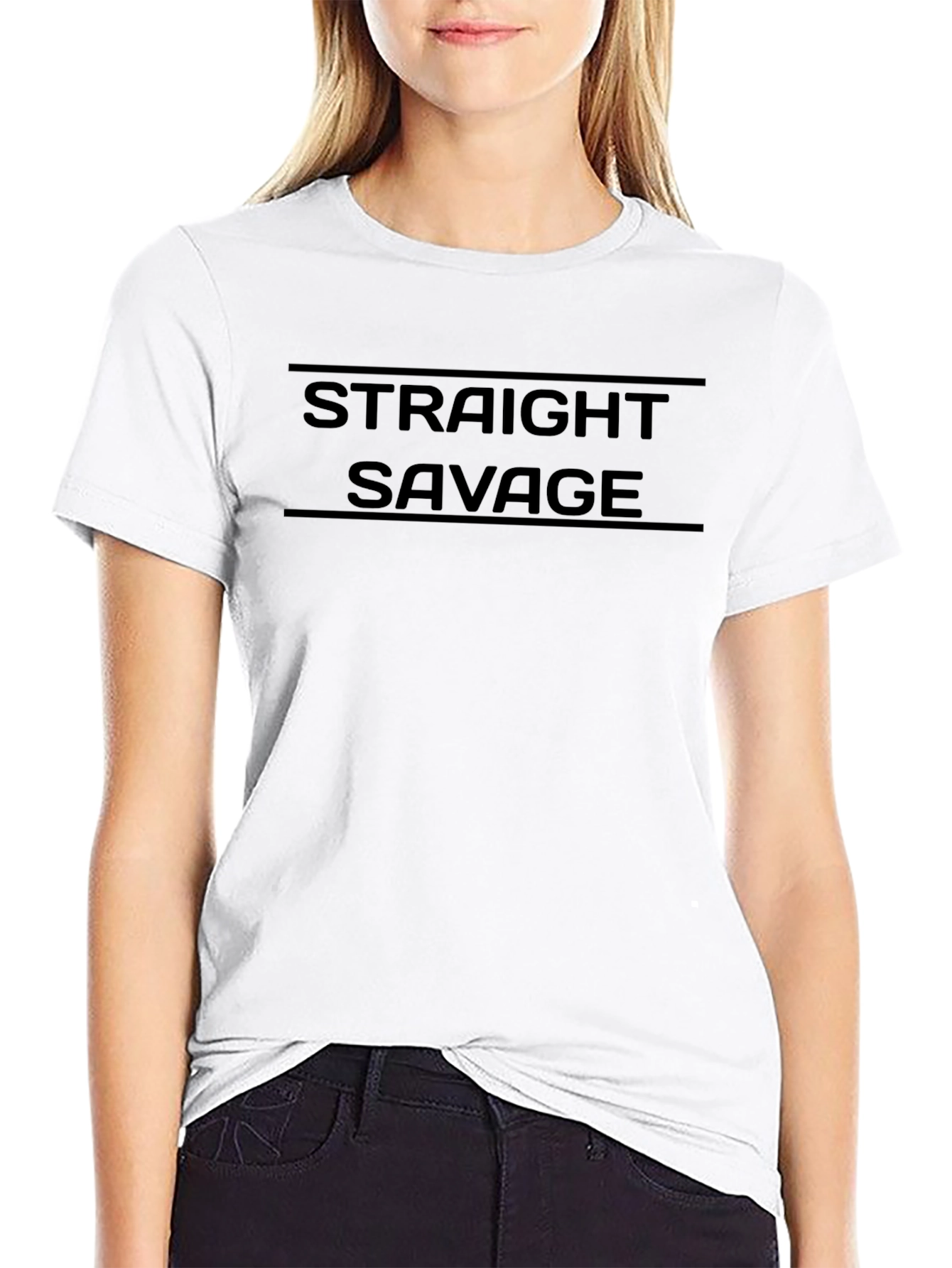 Camiseta Negra Straight Savage para Hombre