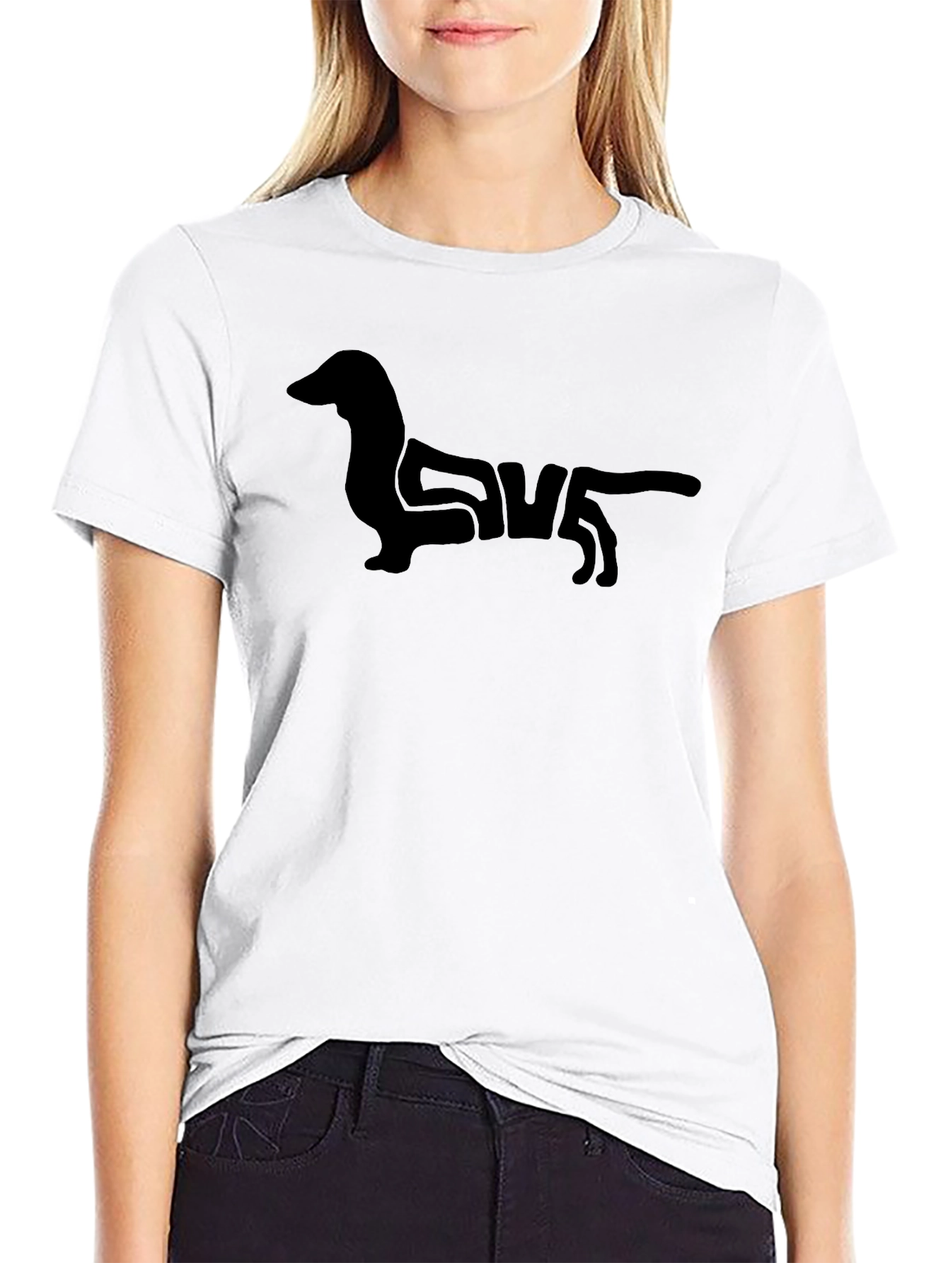 Camiseta Negra Diseño Perro Salchicha Original