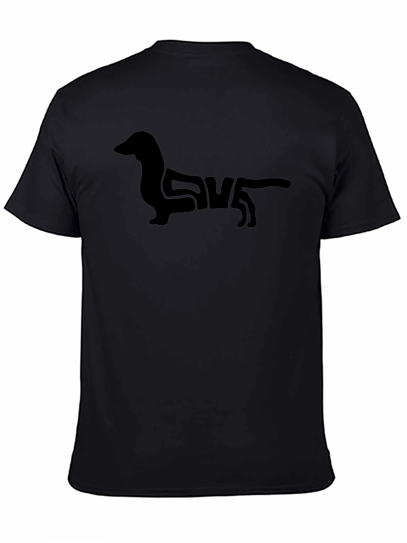 Camiseta Negra Diseño Perro Salchicha Original
