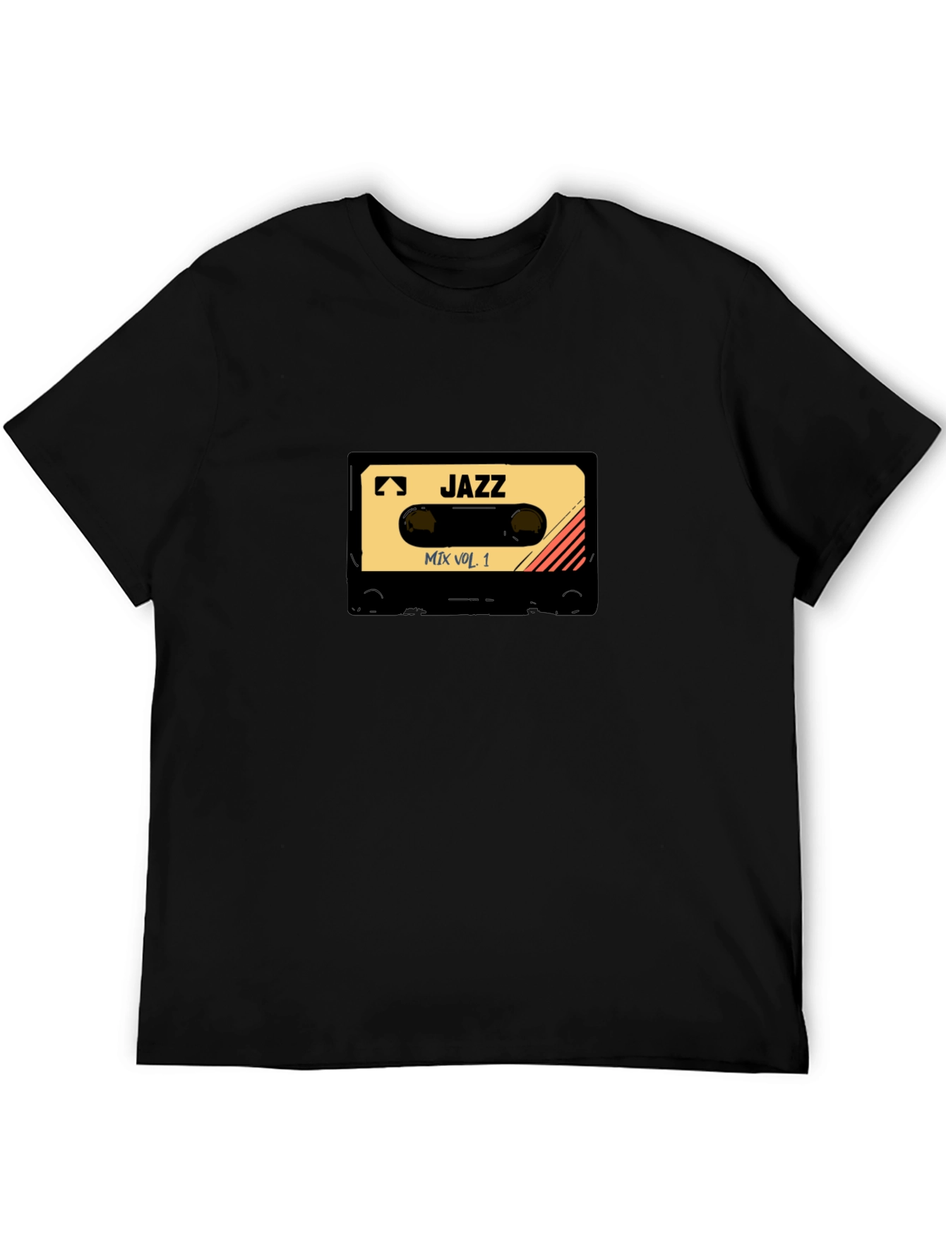 Camiseta Negra con Diseño de Cassette Jazz