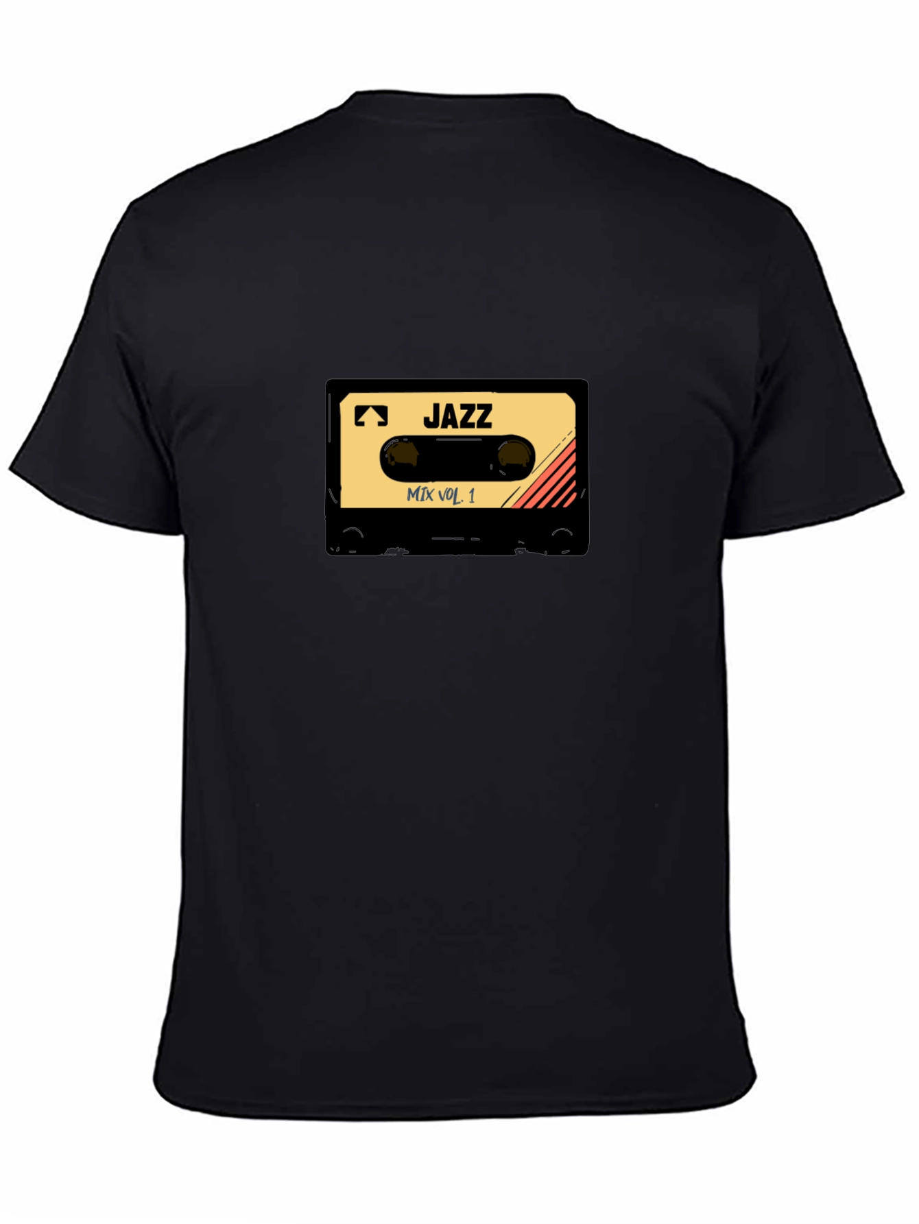 Camiseta Negra con Diseño de Cassette Jazz