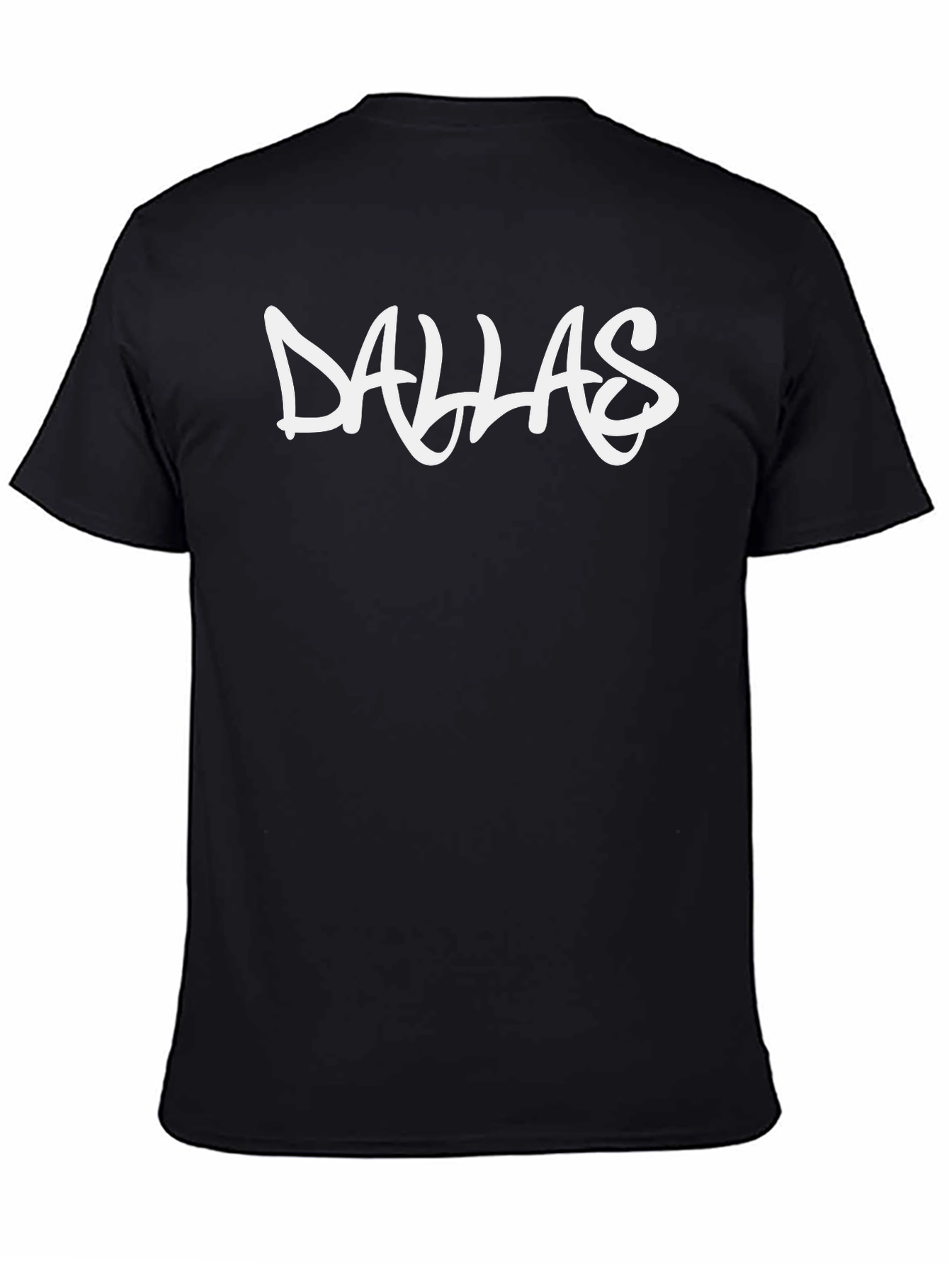 Camiseta Negra con Diseño Dallas en Blanco