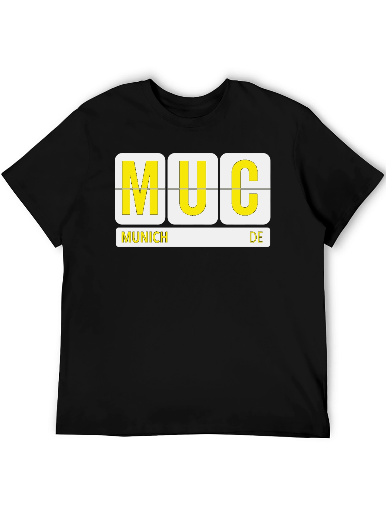 Camiseta Negra Munich MUC - Diseño Aeropuerto