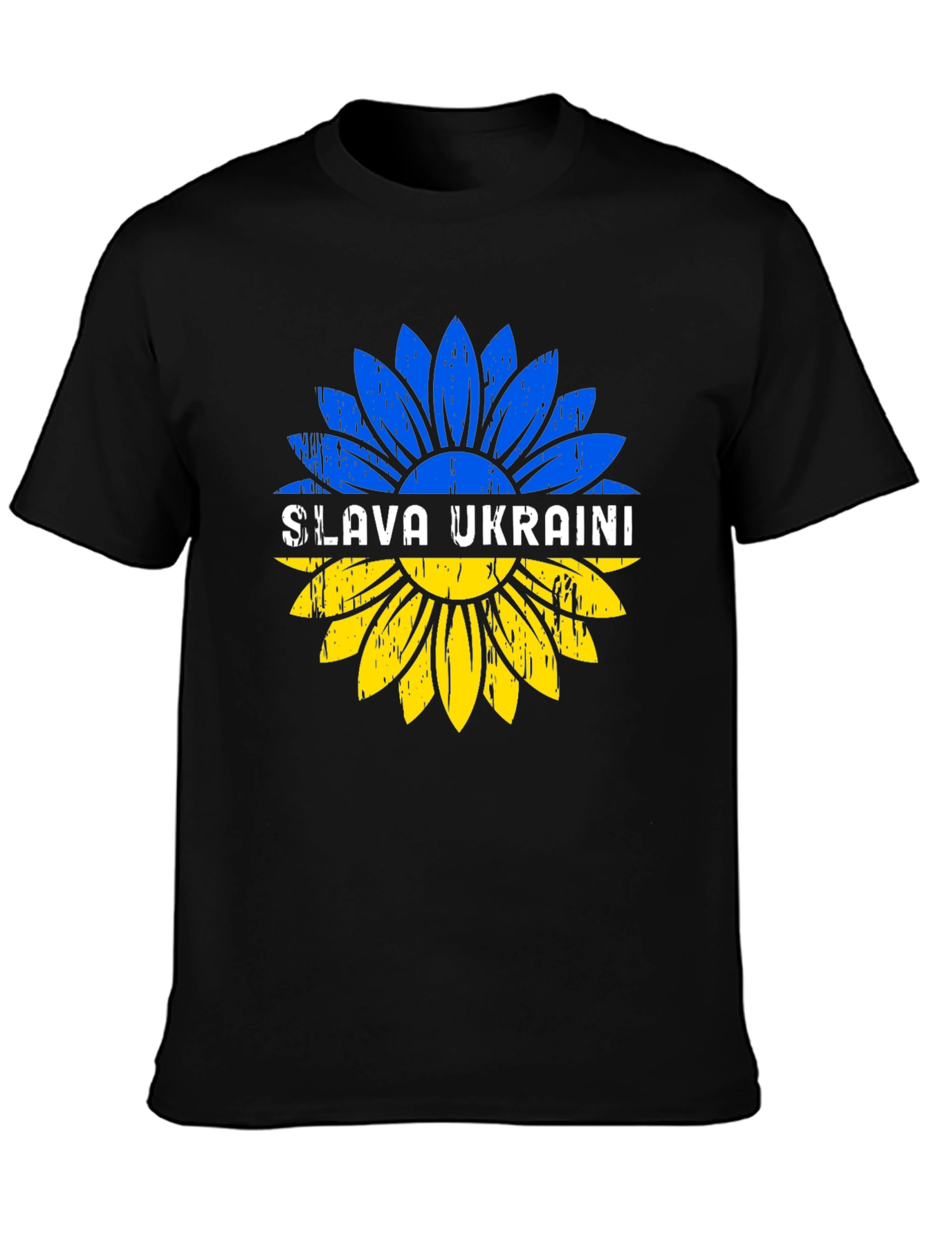 Camiseta Negra Slava Ukraini Girasol Ucraniano