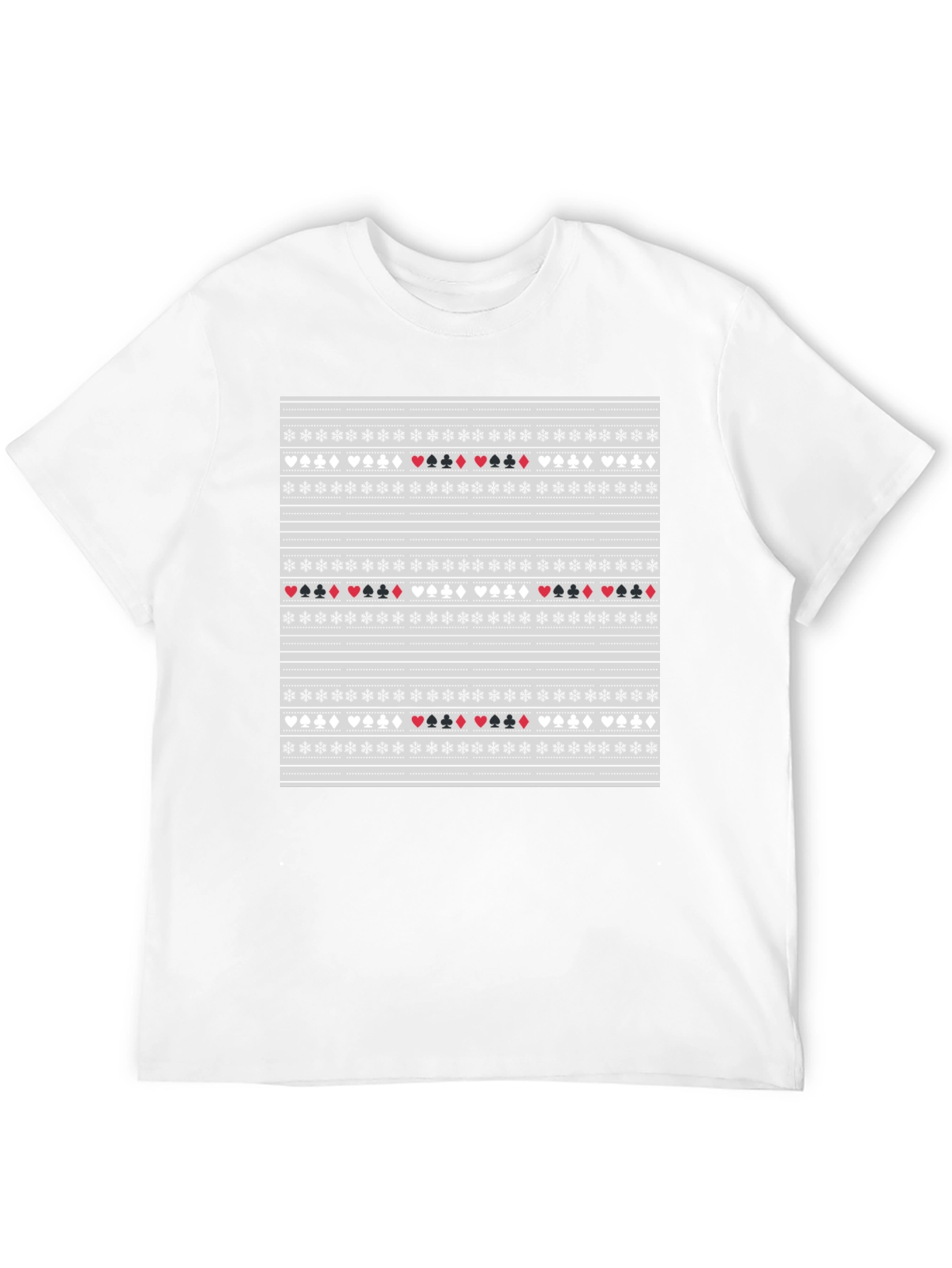 Camiseta Negra con Diseño de Cartas de Póker