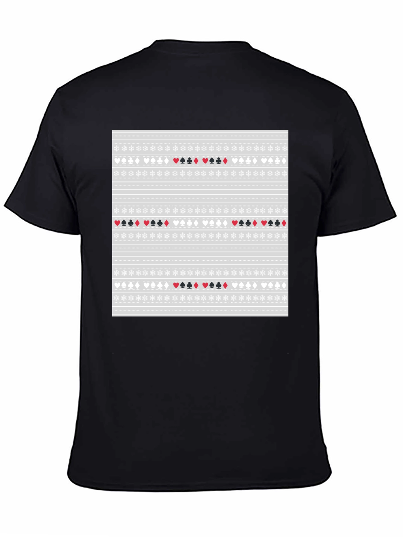 Camiseta Negra con Diseño de Cartas de Póker