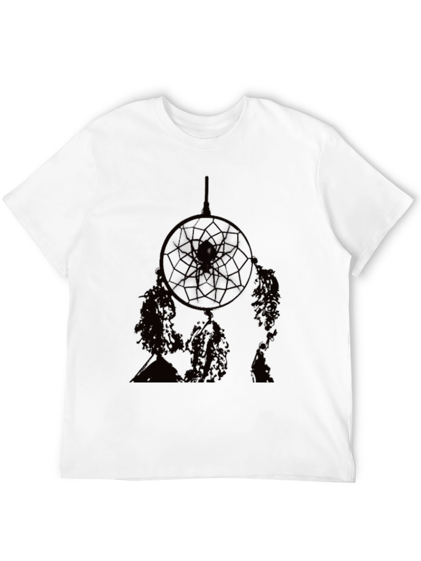 Camiseta Negra Hombre Diseño Atrapasueños Estilo Casual