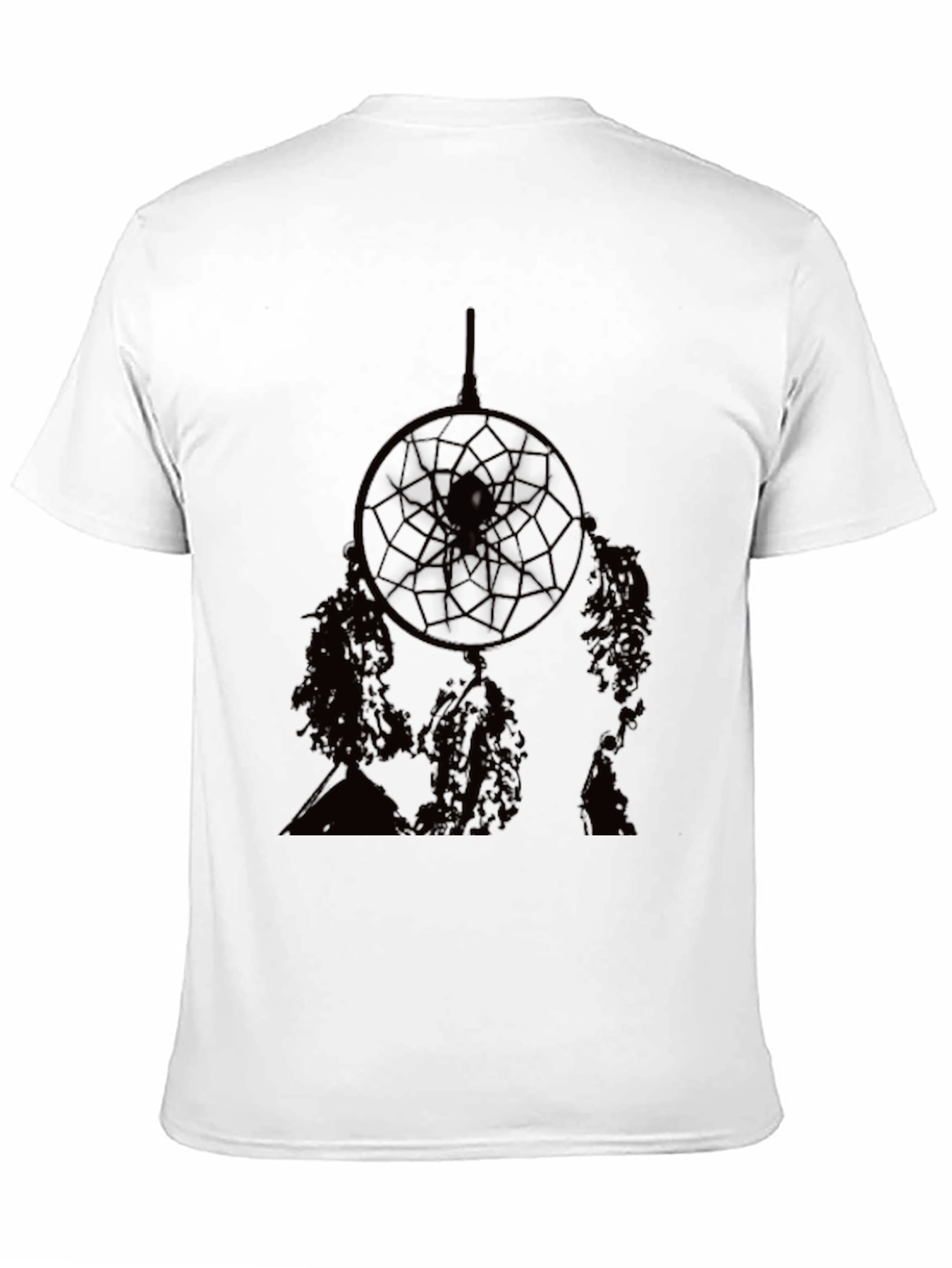 Camiseta Negra Hombre Diseño Atrapasueños Estilo Casual