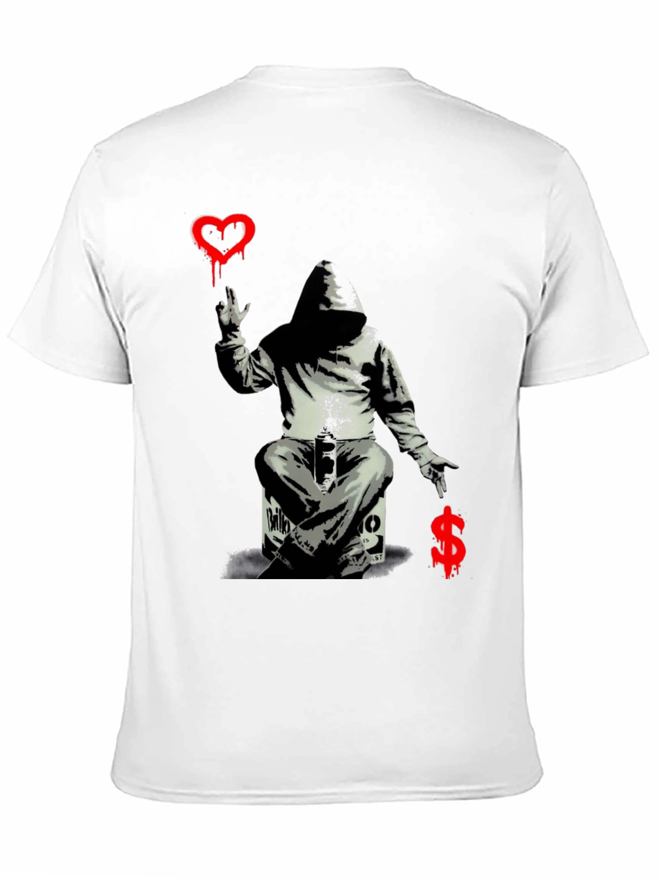 Camiseta Negra con Estampado Graffiti Artístico