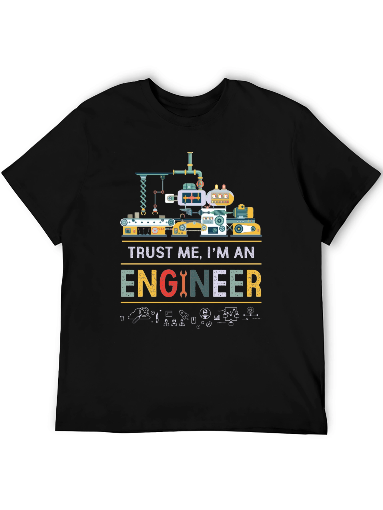 Camiseta Negra Trust Me Im An Engineer
