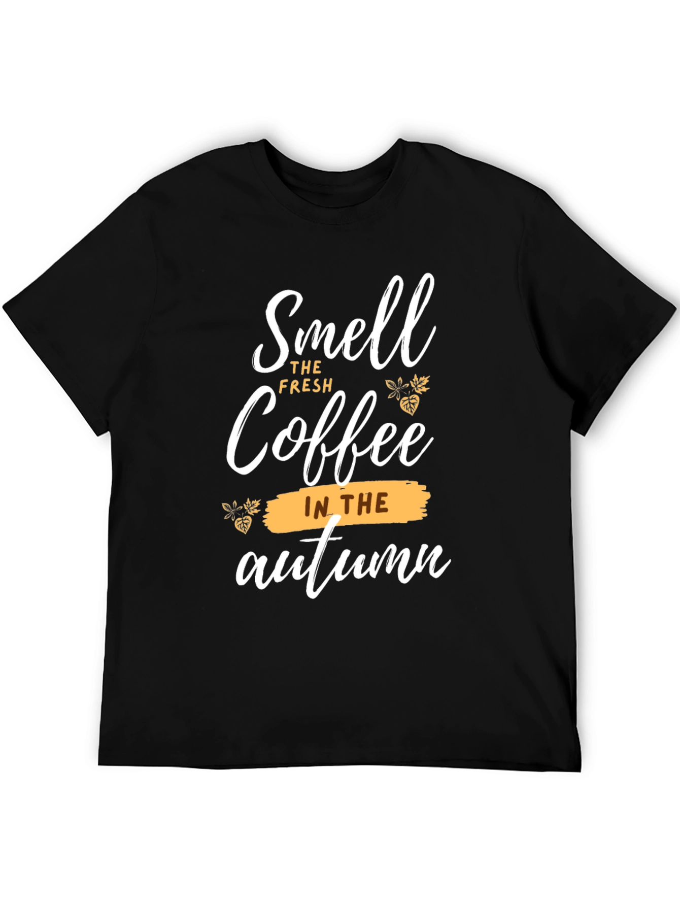 Camiseta Negra - Aroma a Café en Otoño