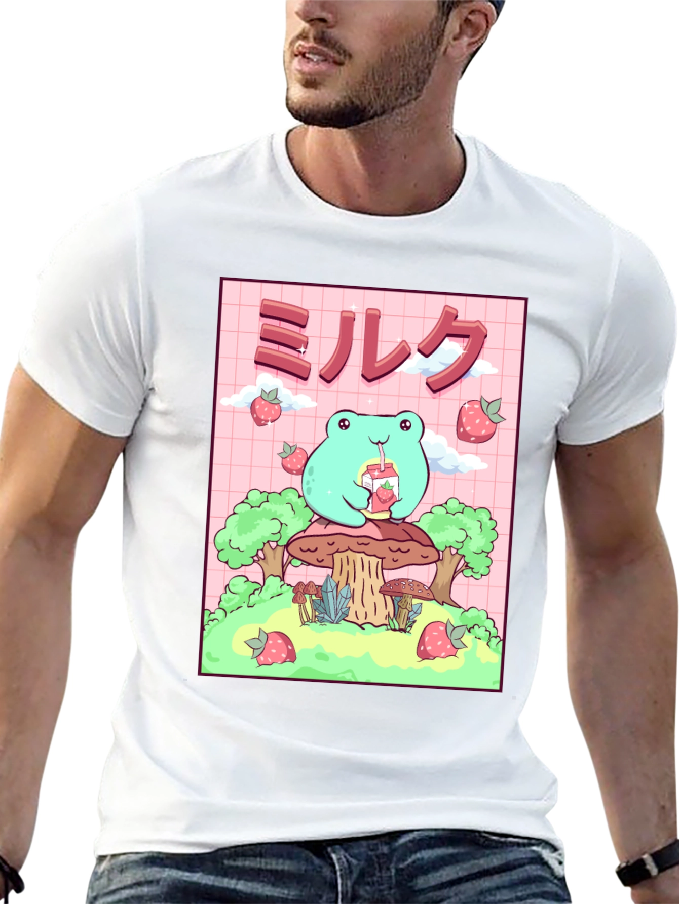 Camiseta Negra con Diseño de Rana Kawaii