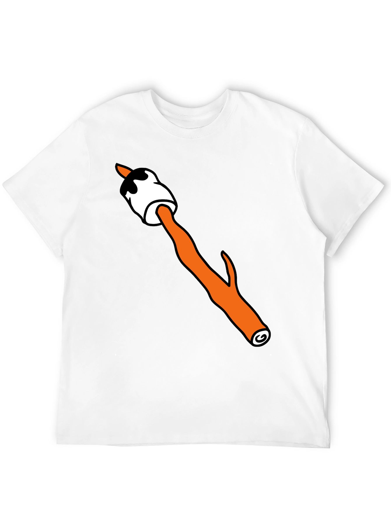 Camiseta Negra con Diseño de Malvavisco Asado Divertido