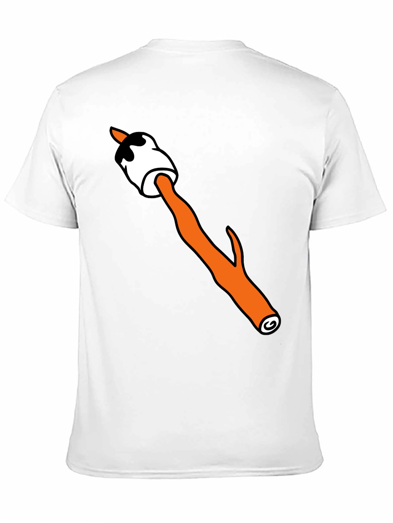 Camiseta Negra con Diseño de Malvavisco Asado Divertido