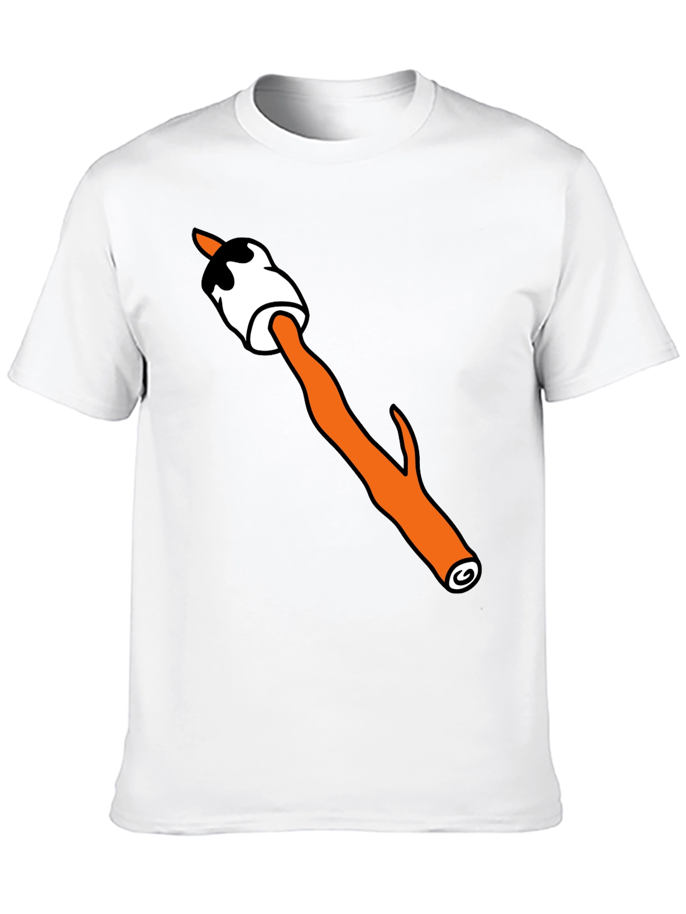 Camiseta Negra con Diseño de Malvavisco Asado Divertido