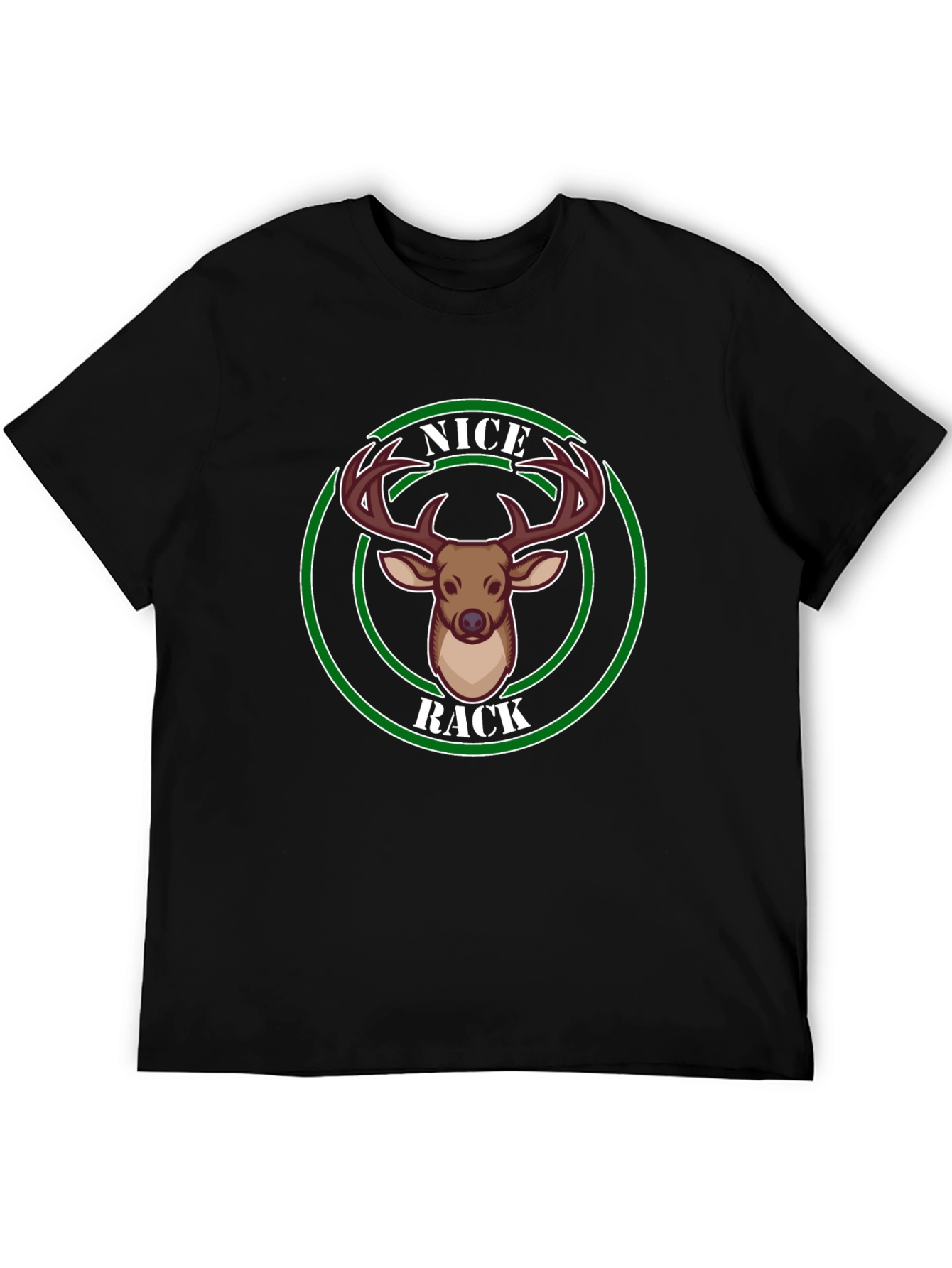 Camiseta Negra Nice Rack Ciervo Divertida Hombre