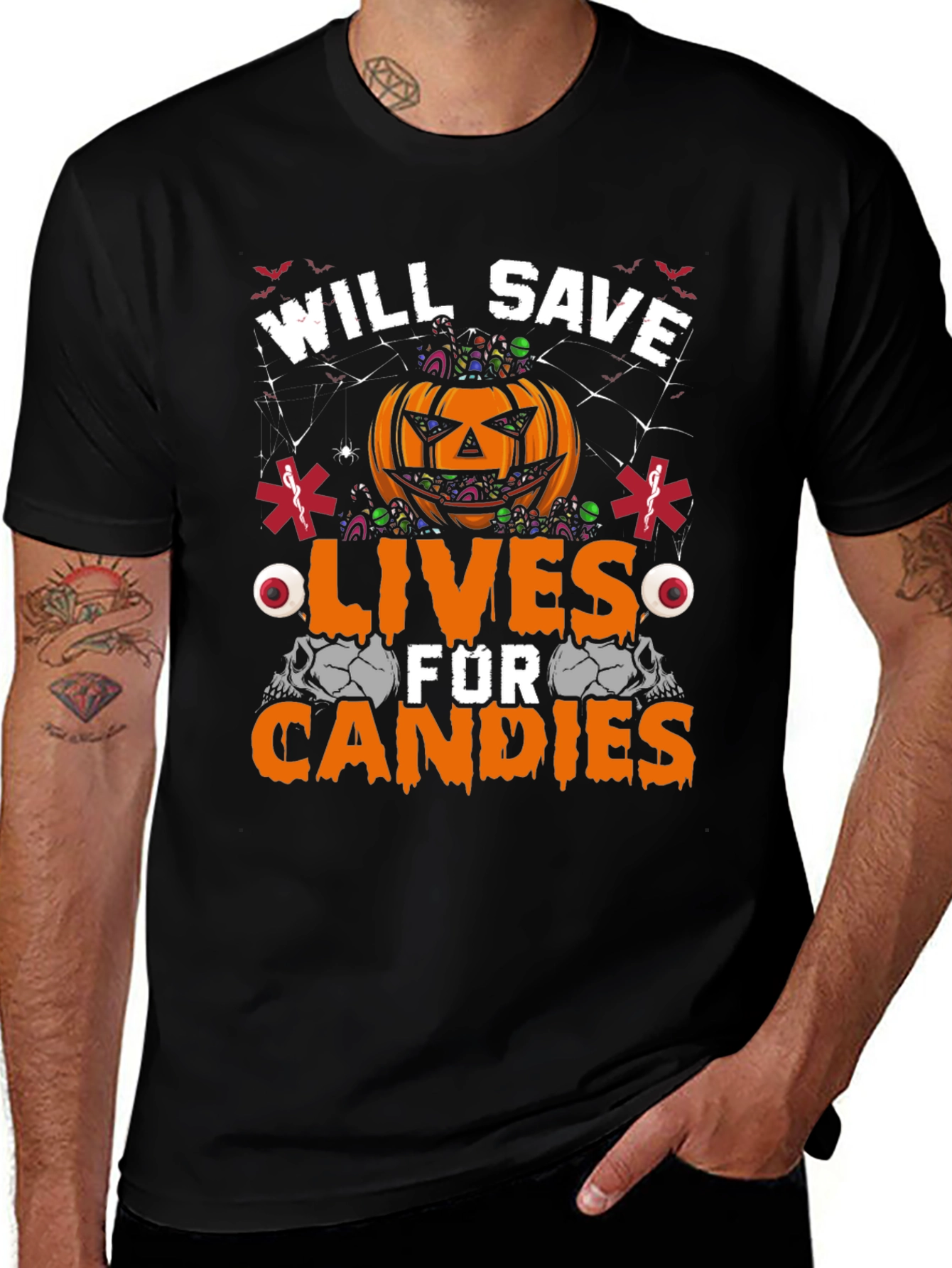 Camiseta Halloween Paramédico: ¡Salvaré Vidas Por Dulces!