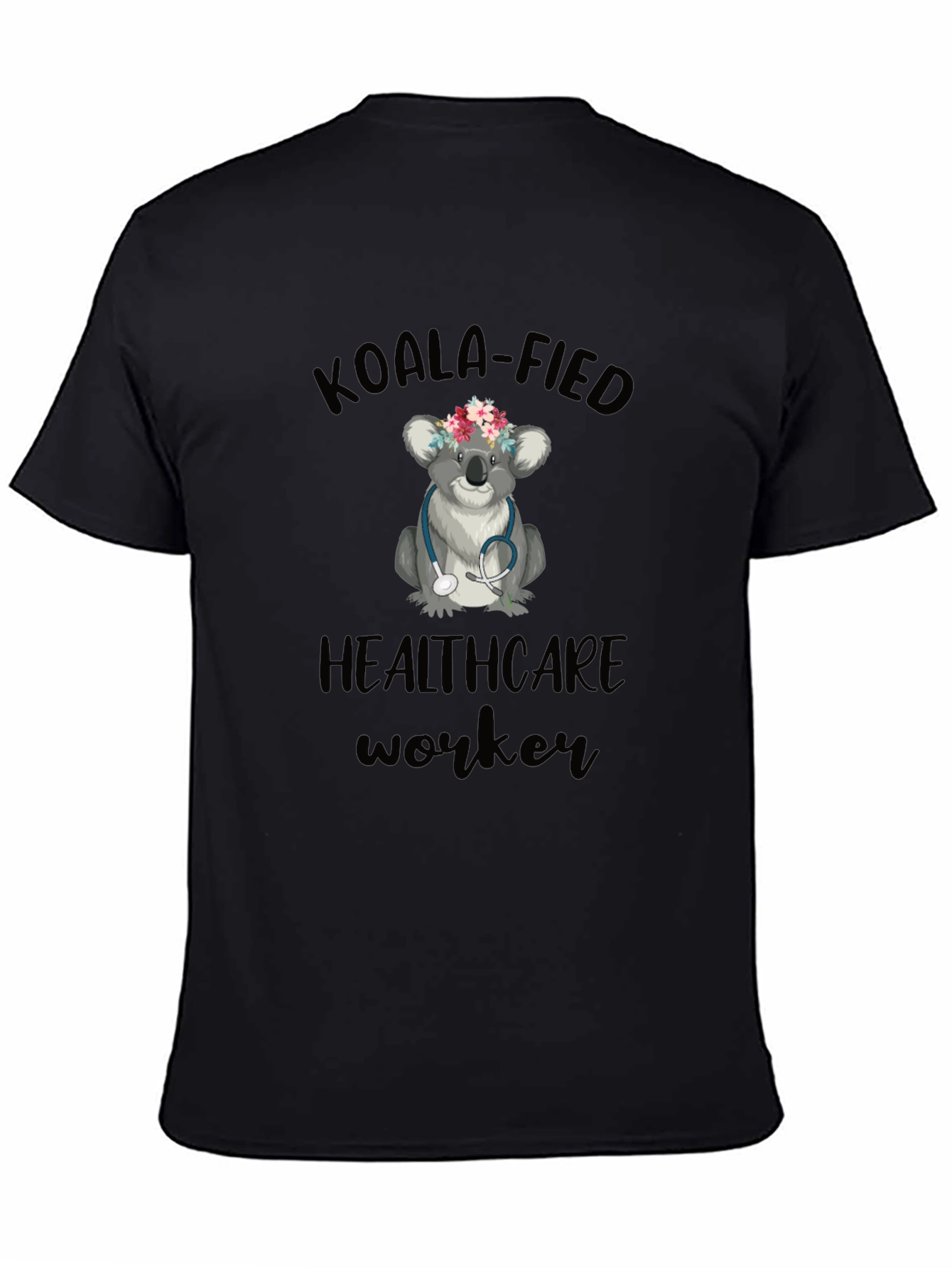 Camiseta Negra Koala Healthcare Worker