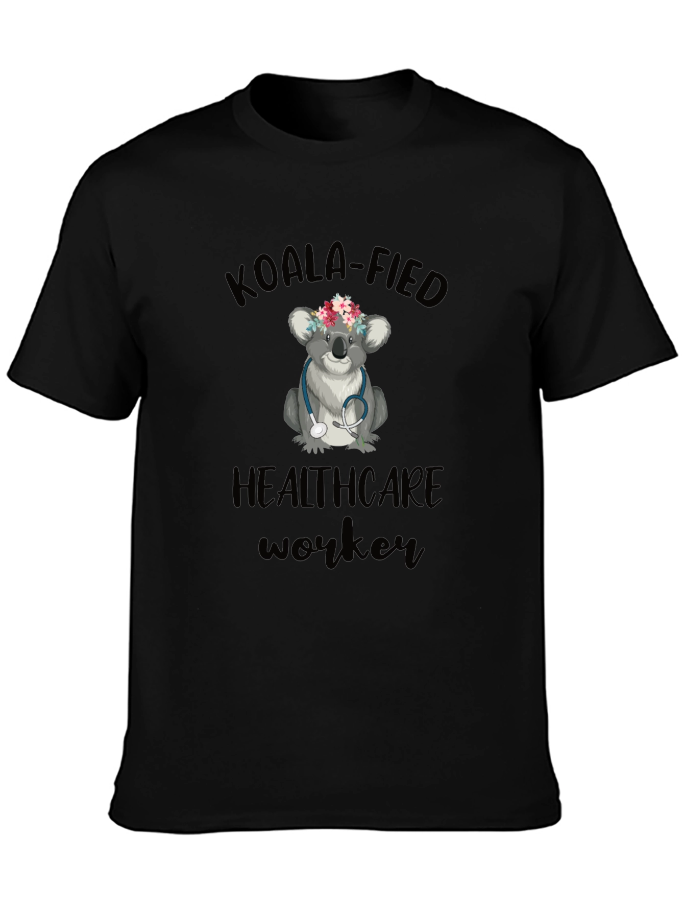 Camiseta Negra Koala Healthcare Worker