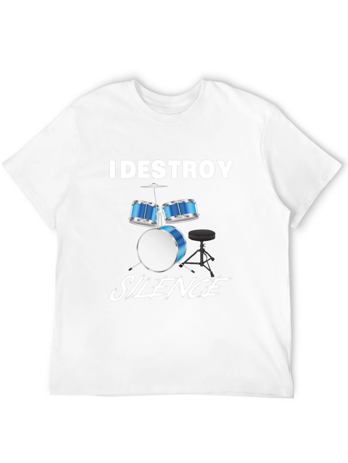 Camiseta Negra con Diseño de Batería Musical