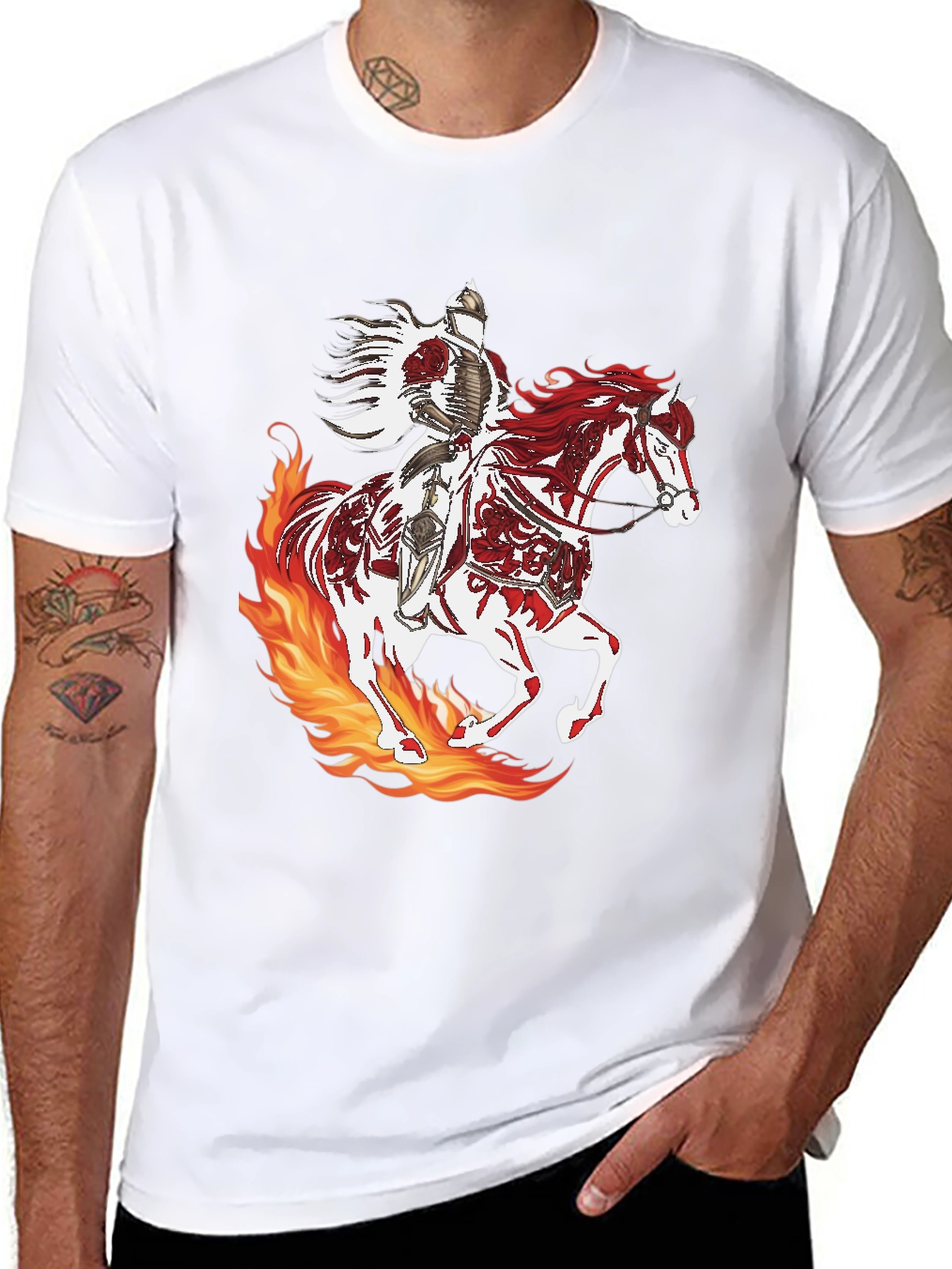 Camiseta Negra Caballero Fuego