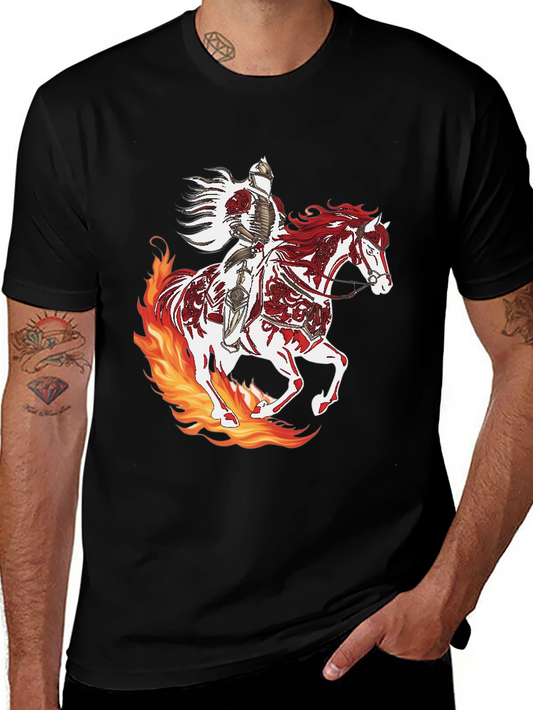 Camiseta Negra Caballero Fuego