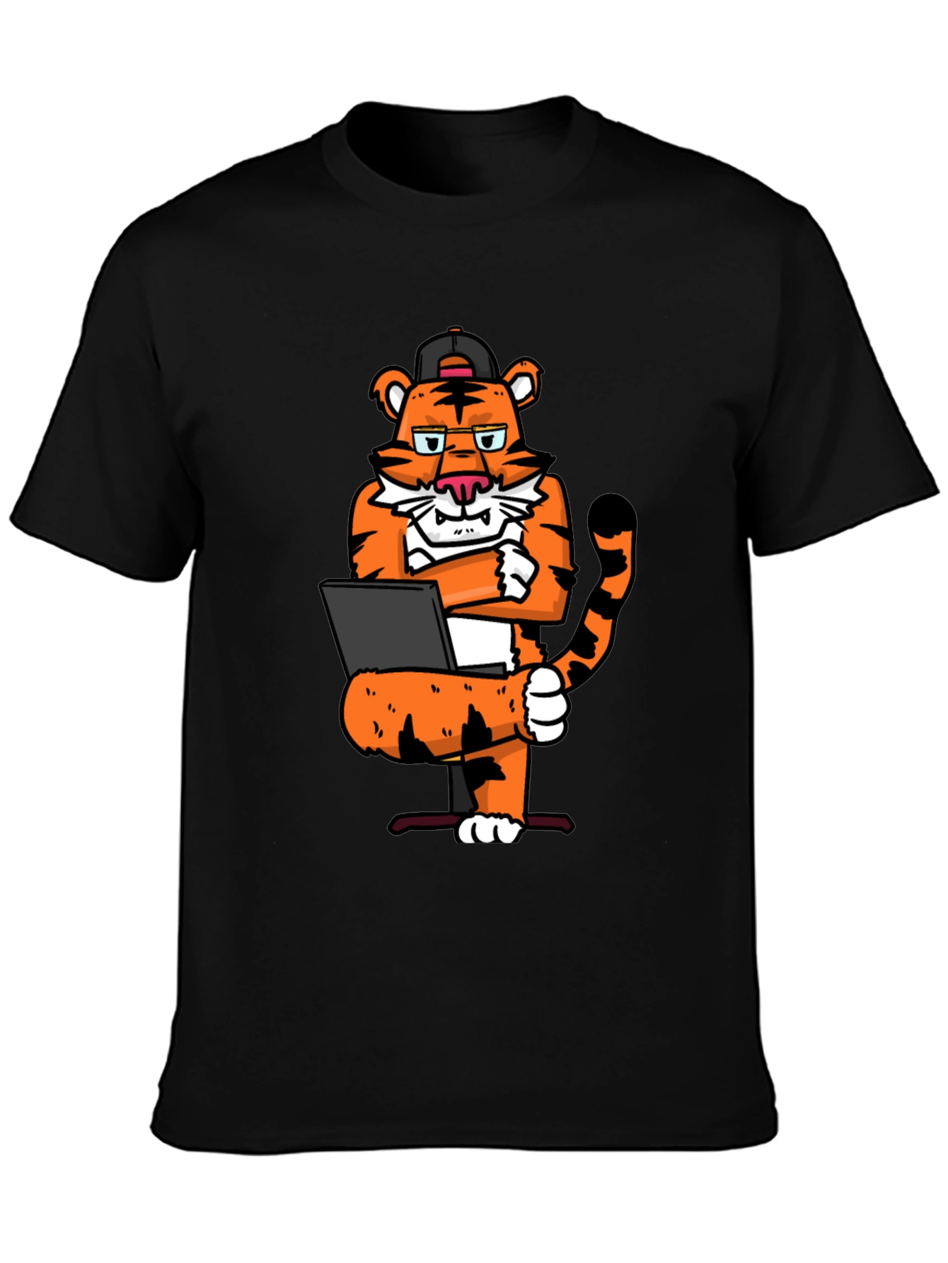 Camiseta Negra con Tigre Programador