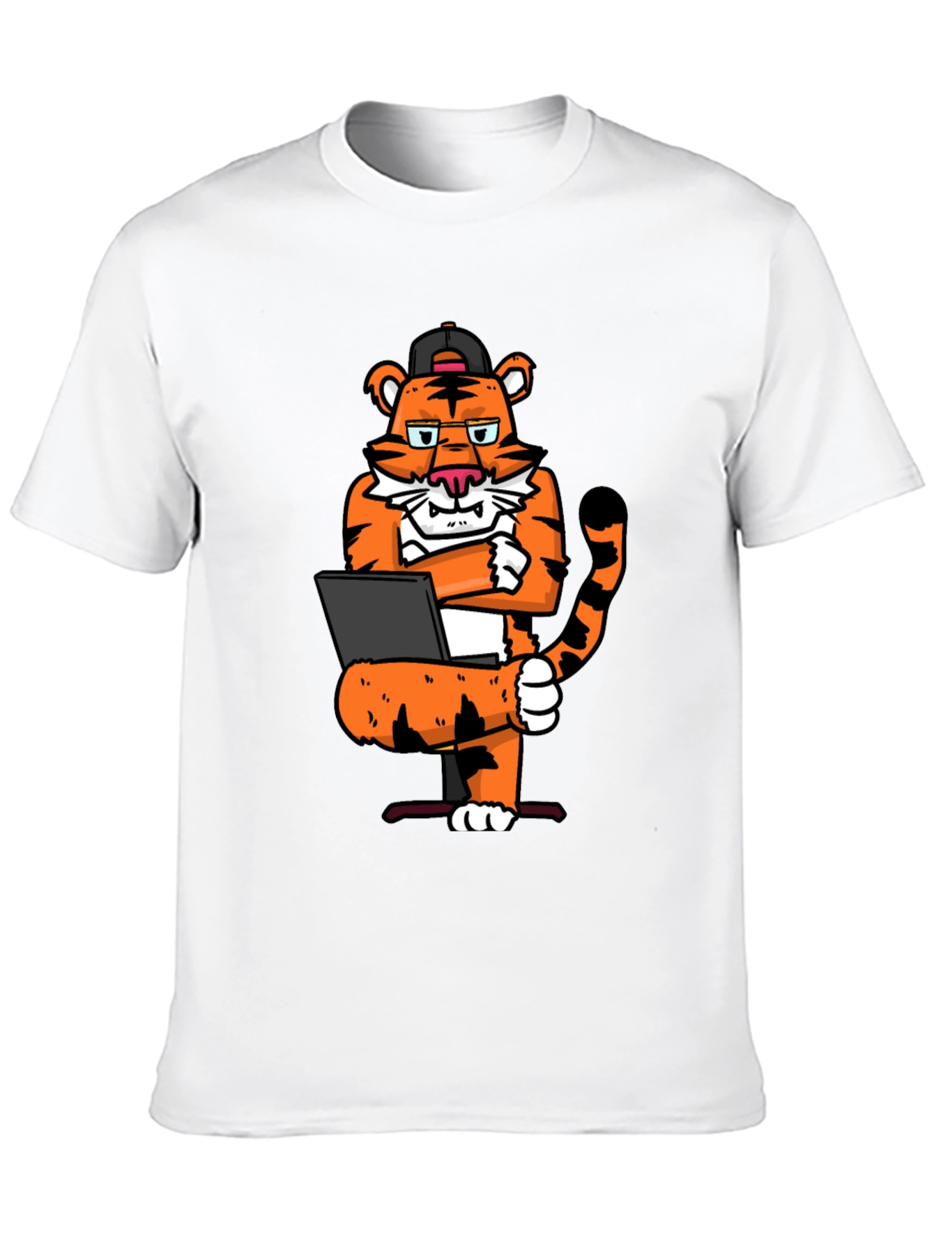 Camiseta Negra con Tigre Programador