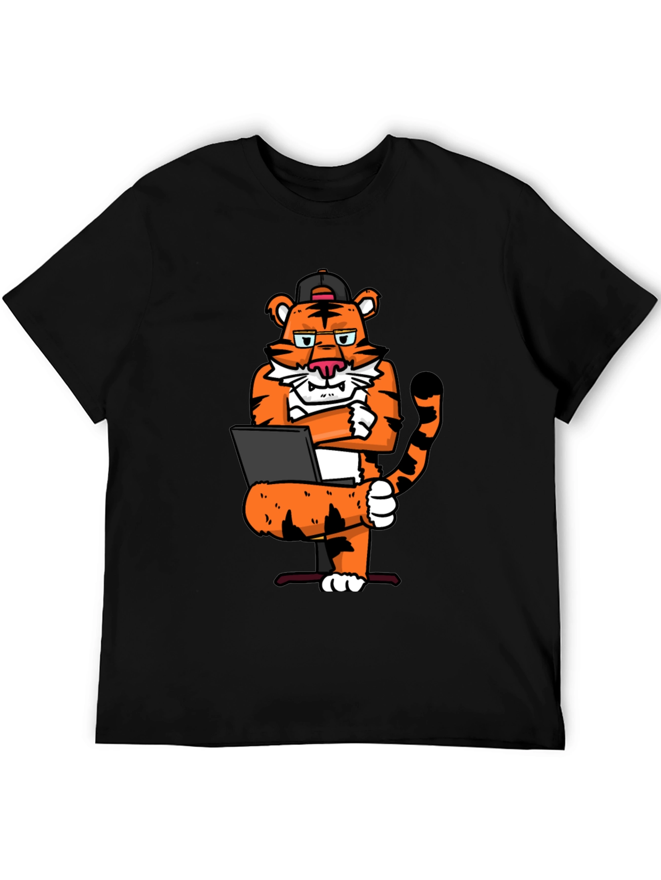 Camiseta Negra con Tigre Programador