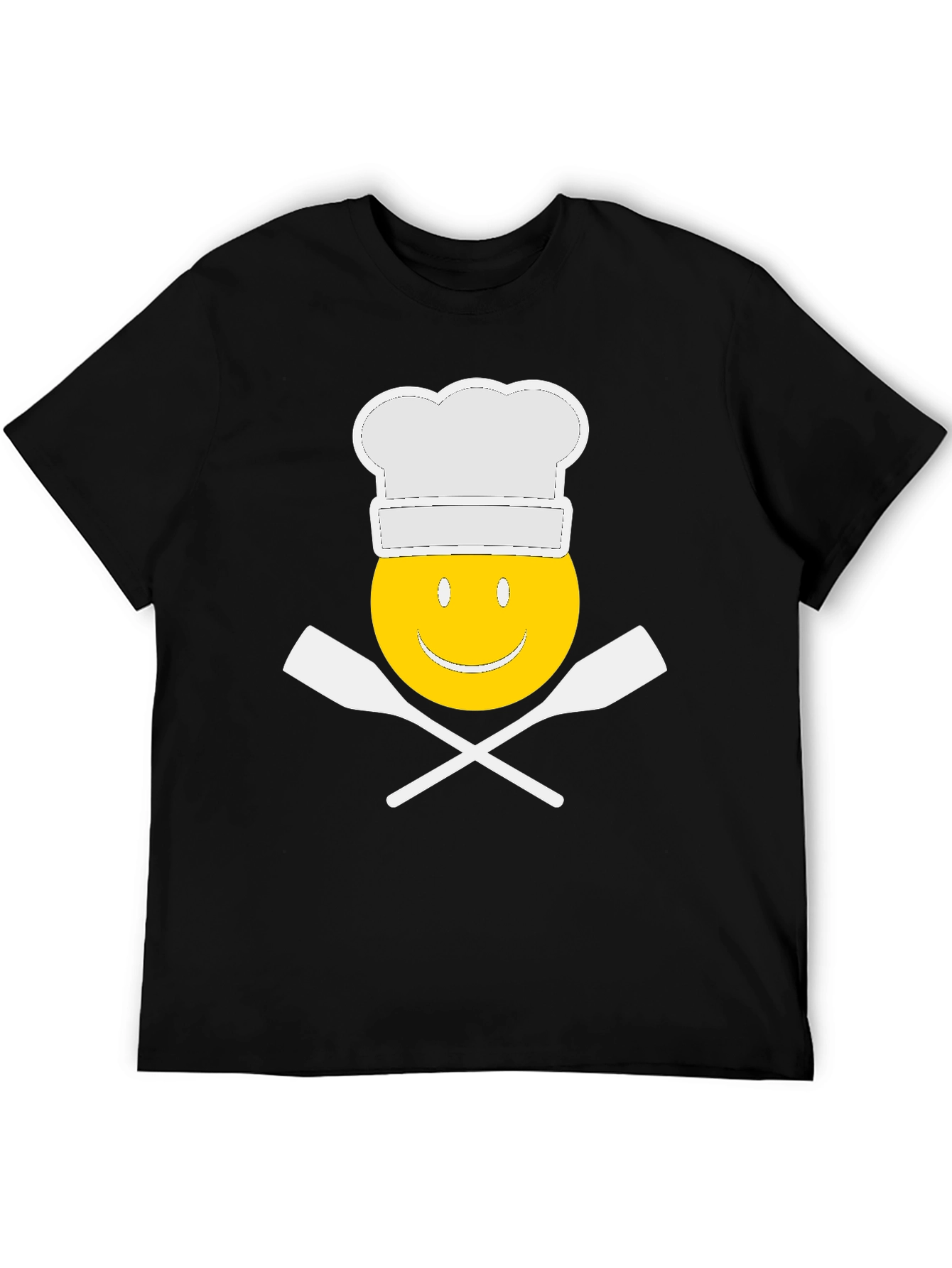 Camiseta Negra Chef Sonriente Divertida