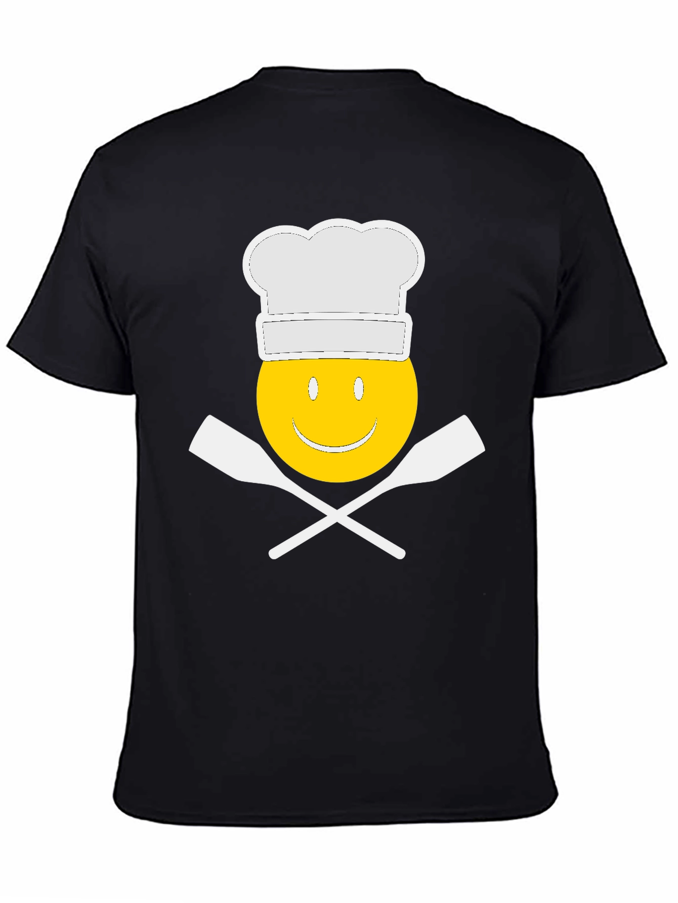 Camiseta Negra Chef Sonriente Divertida