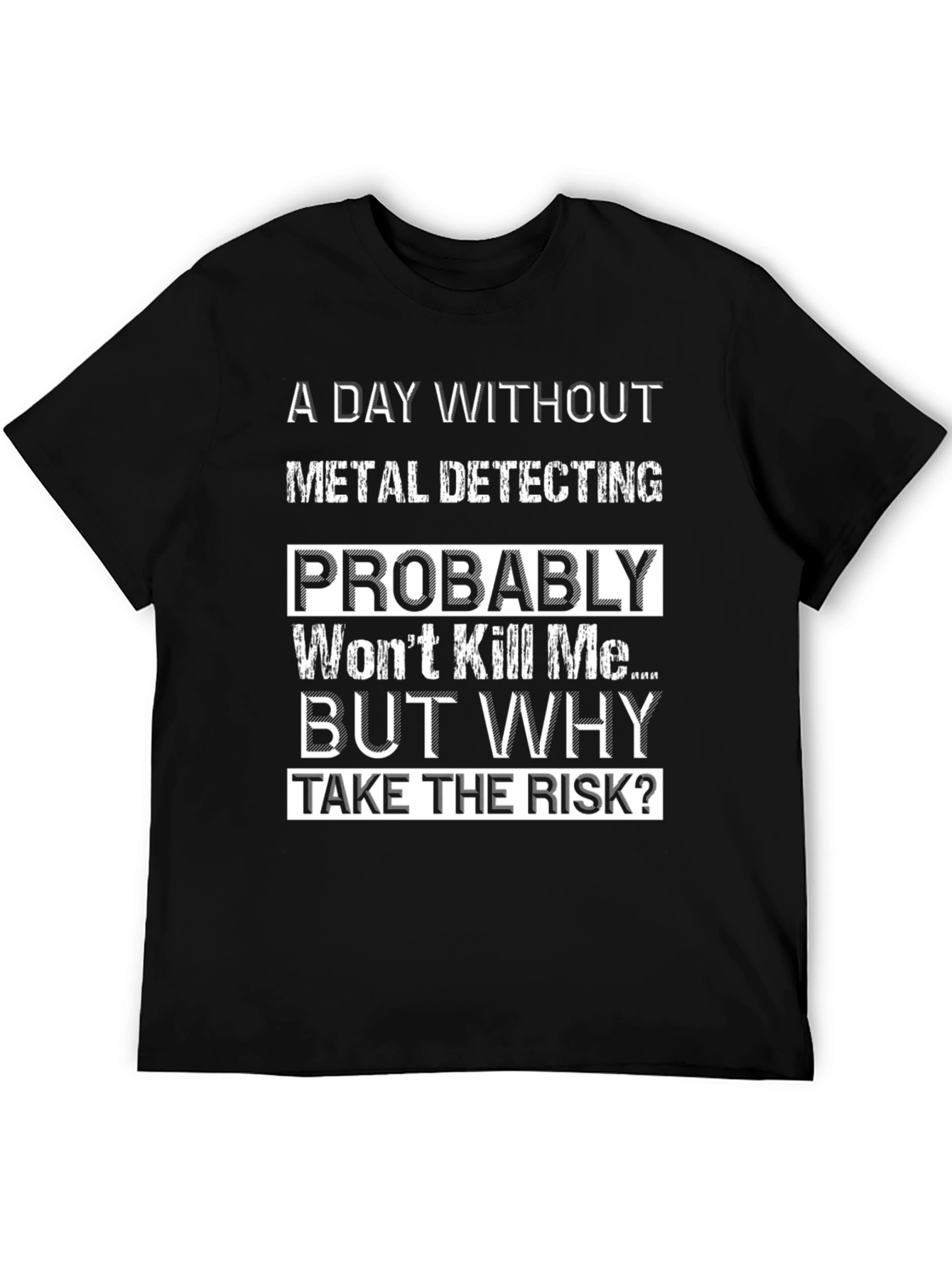 Camiseta Negra con Diseño de Detector de Metales