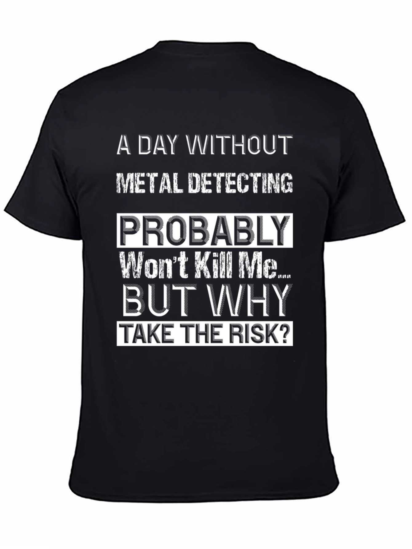 Camiseta Negra con Diseño de Detector de Metales