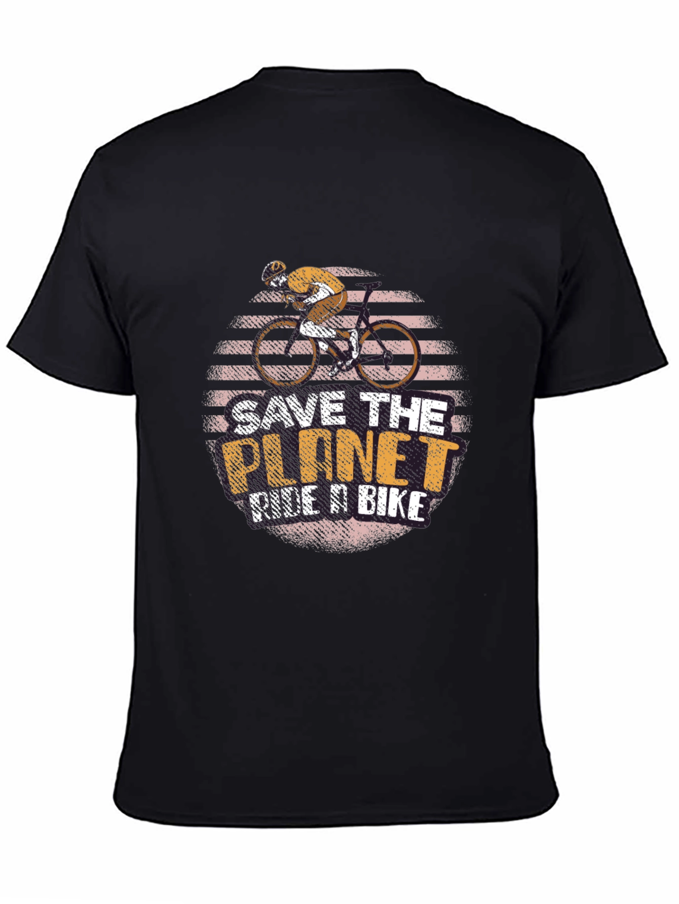 Camiseta Negra Salva el Planeta Anda en Bici