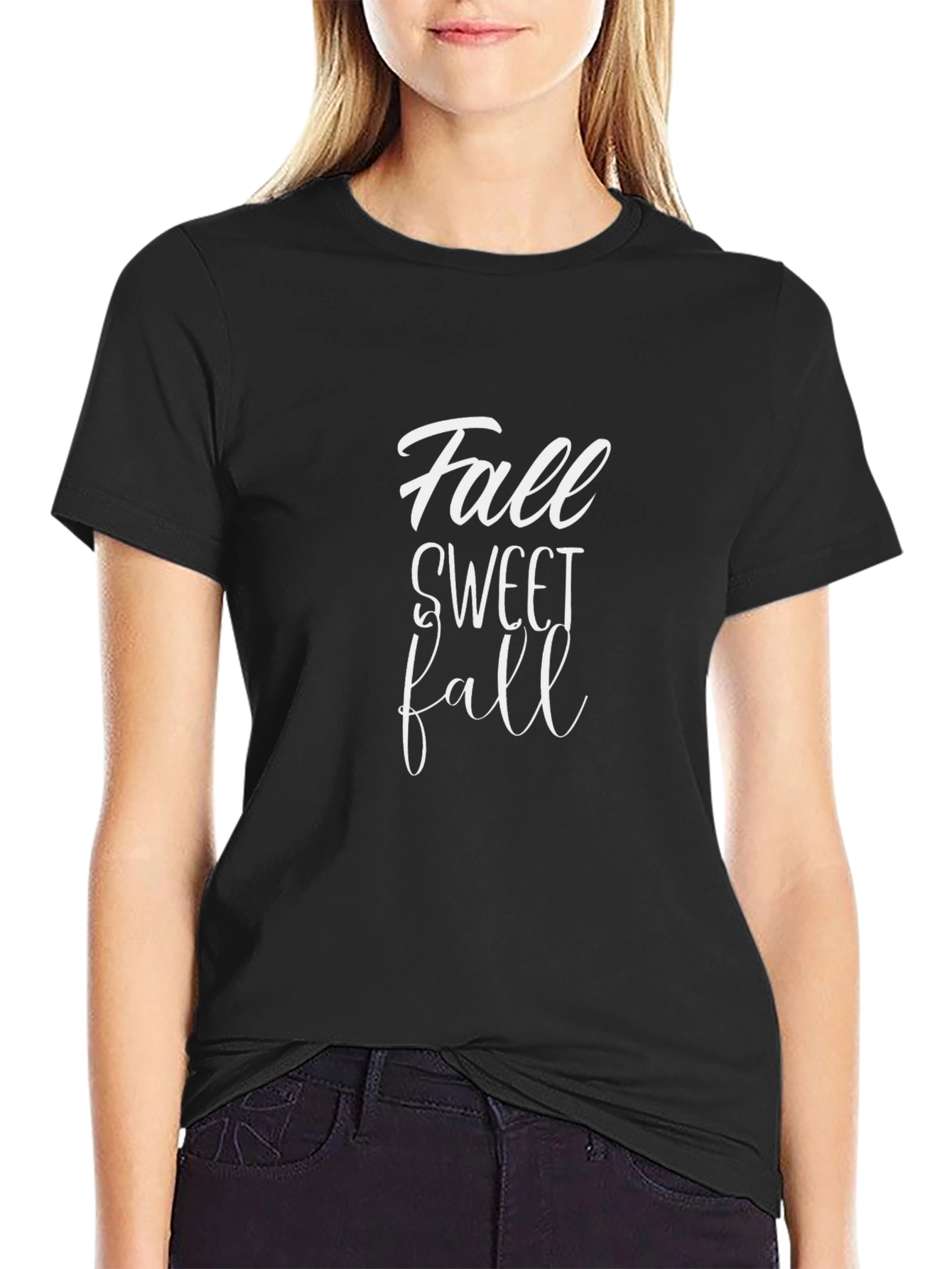 Camiseta Negra Fall Sweet Fall para Otoño