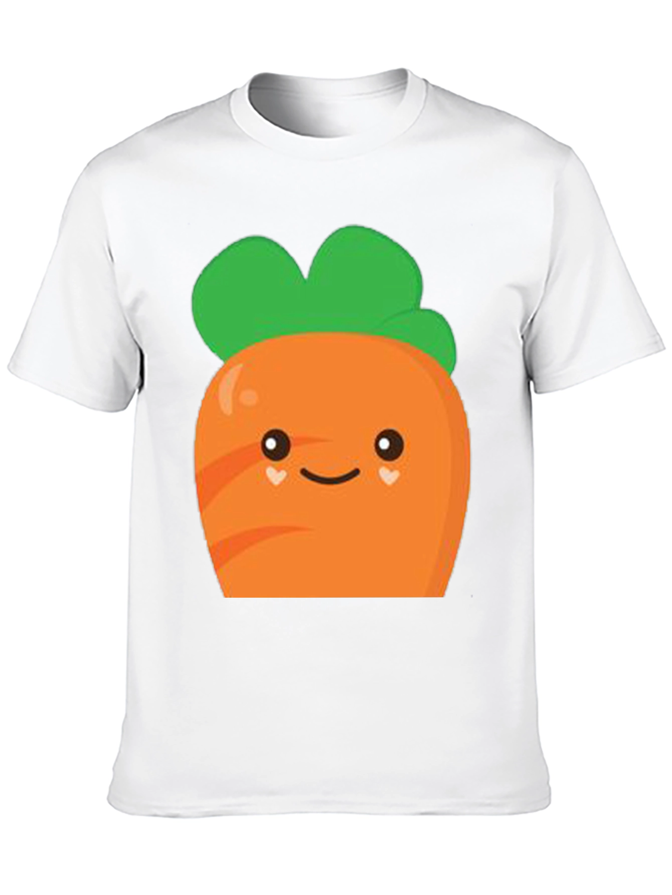 Camiseta Negra con Diseño de Zanahoria Kawaii