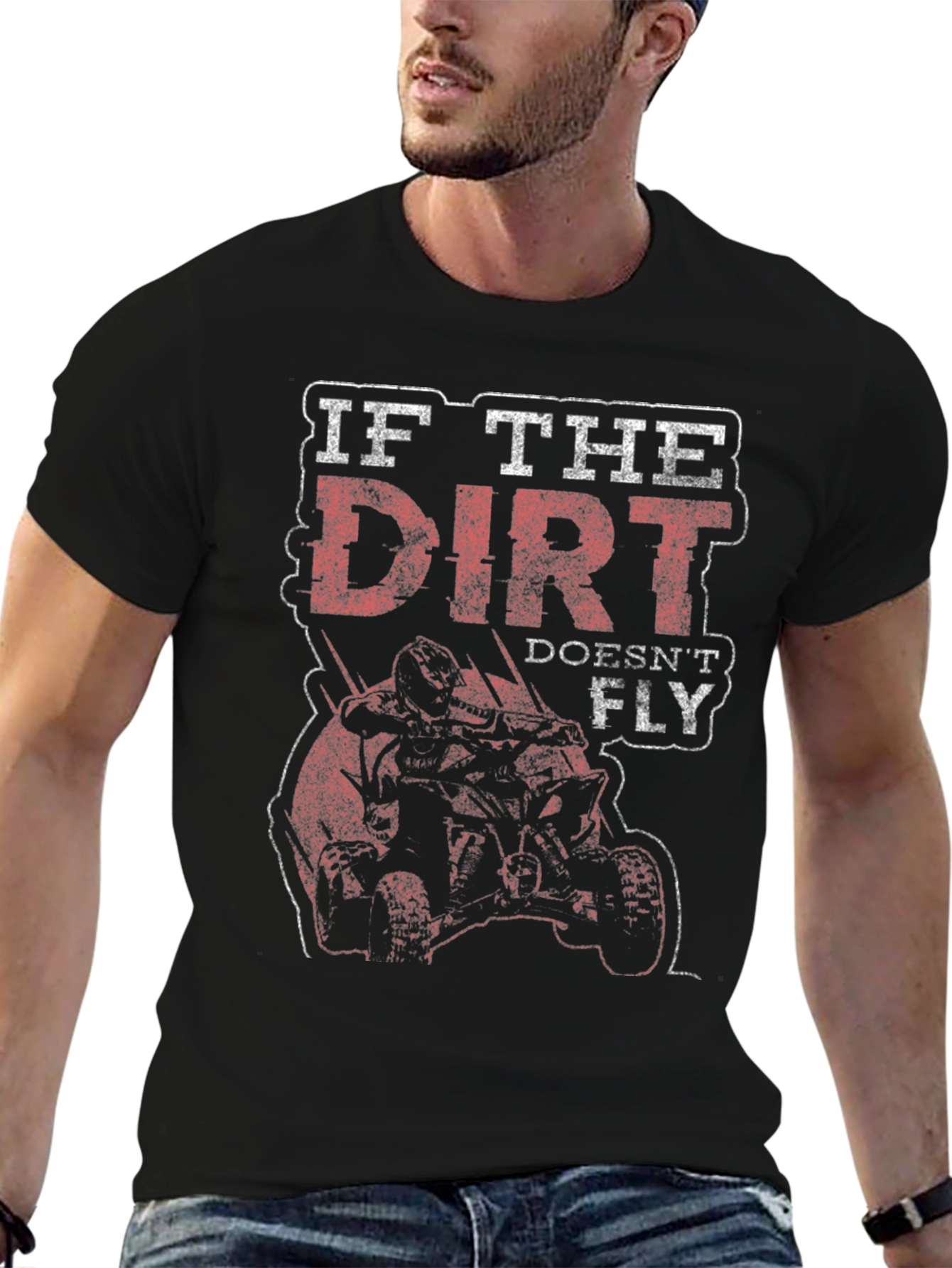 Camiseta Negra If The Dirt Doesnt Fly Off-Road