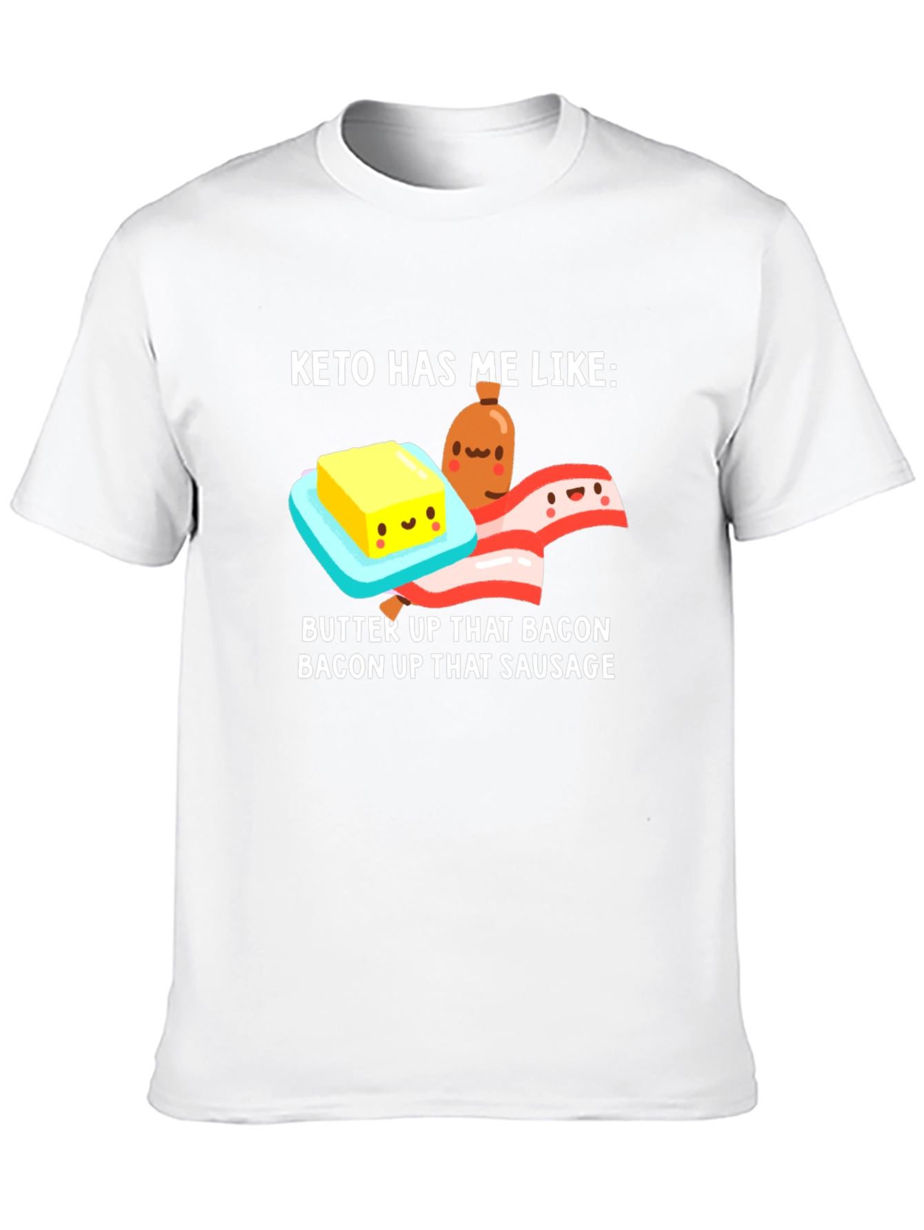 Camiseta Keto Divertida - Mantequilla Bacon y Salchicha
