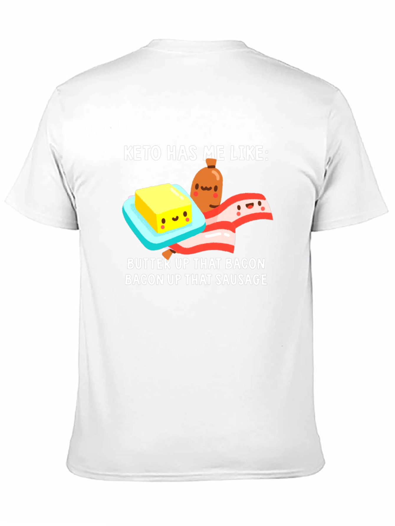 Camiseta Keto Divertida - Mantequilla Bacon y Salchicha