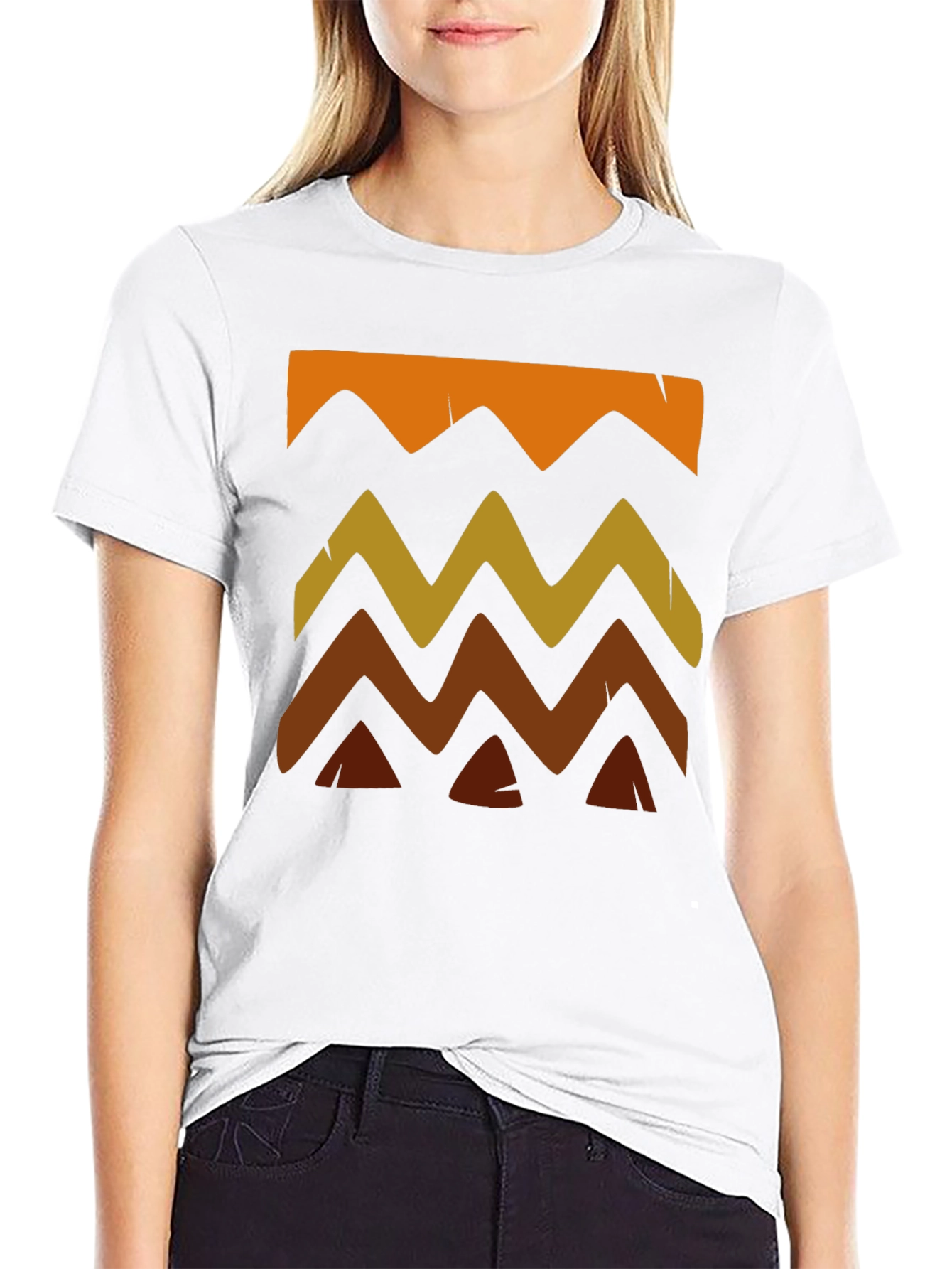 Camiseta Hombre Diseño Ondas Estilo Tribal