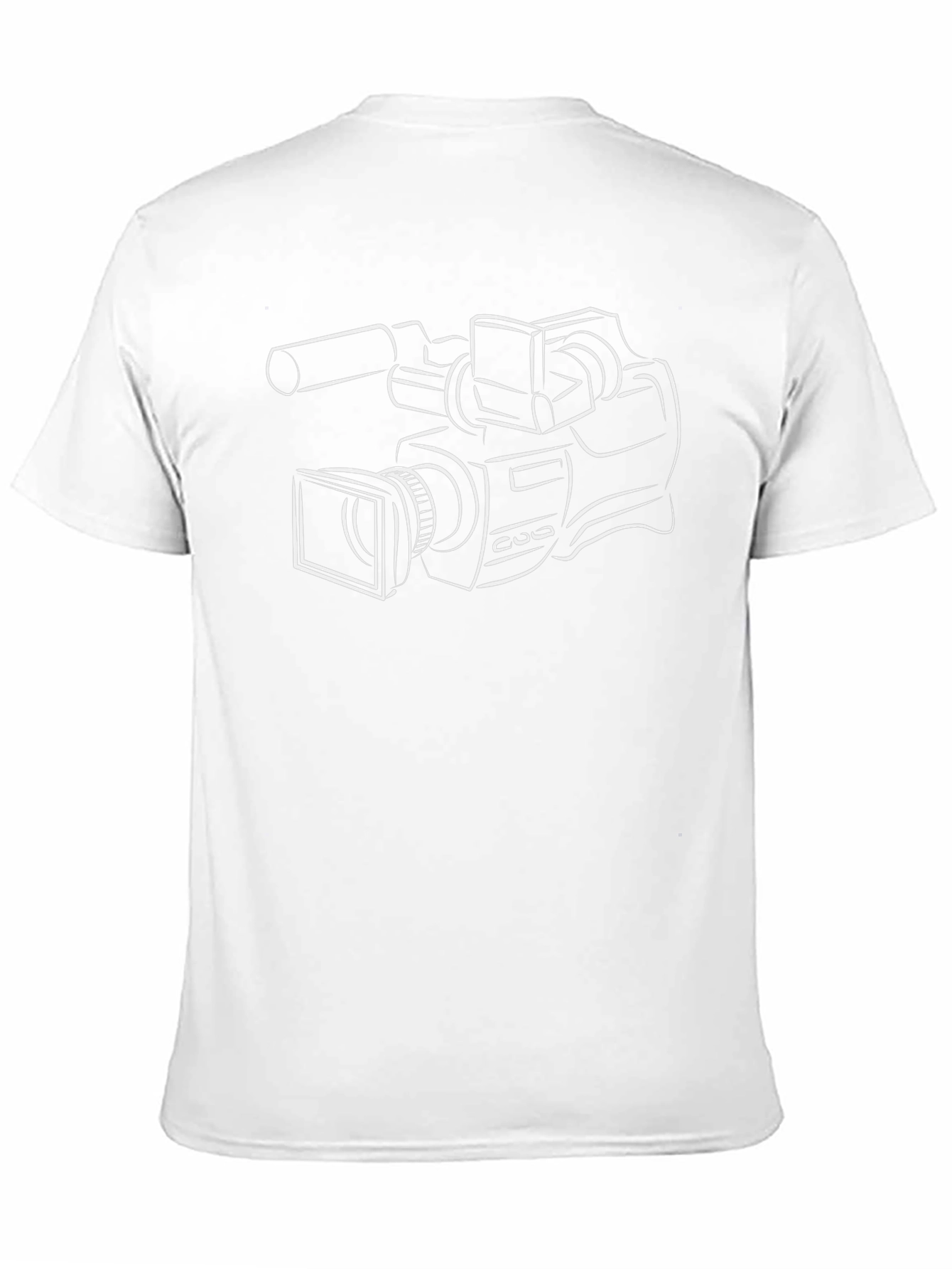 Camiseta Negra con Dibujo de Cámara Profesional